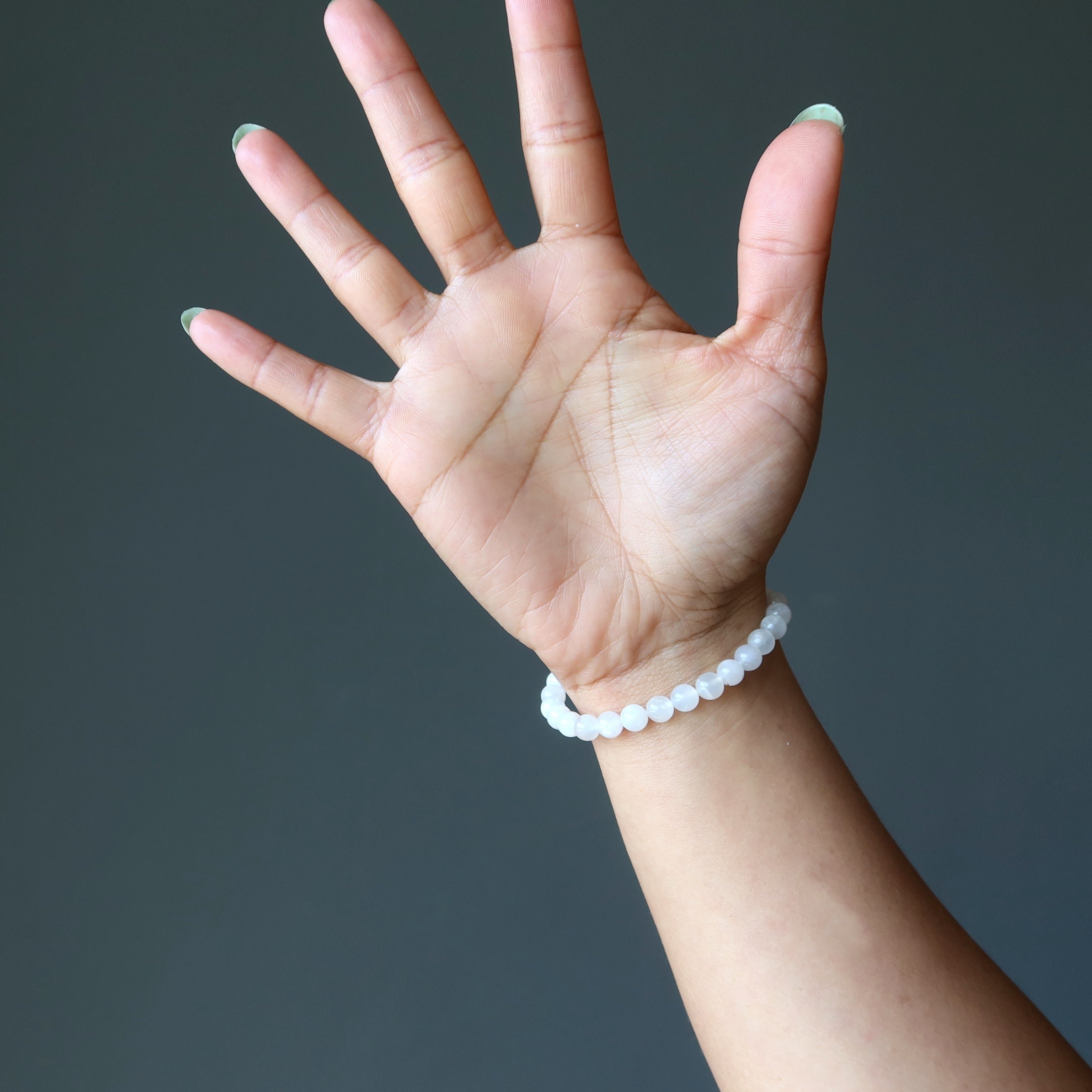 Bracelet Pierre de Lune Arc-en-ciel Céleste Blanc Cristal Céleste