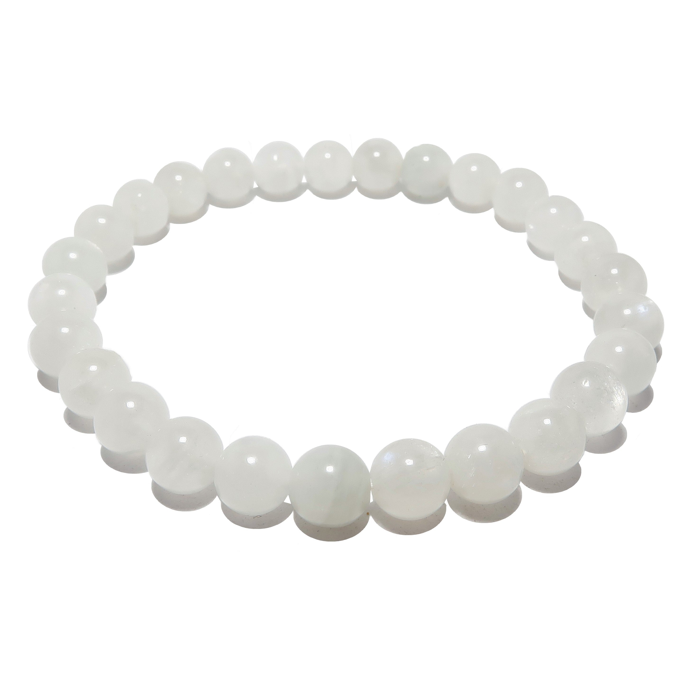 Bracelet Pierre de Lune Arc-en-ciel Céleste Blanc Cristal Céleste