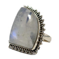 Rainbow Moonstone Ring Lunar Lush Sterling Silver Size 8.5
