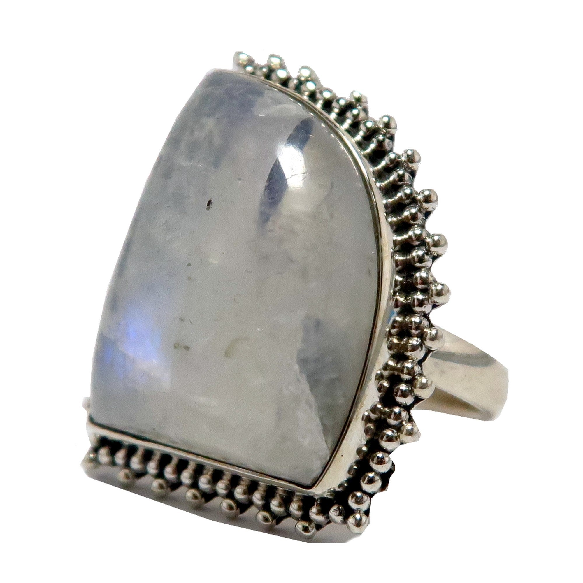 Rainbow Moonstone Ring Lunar Lush Sterling Silver Size 8.5