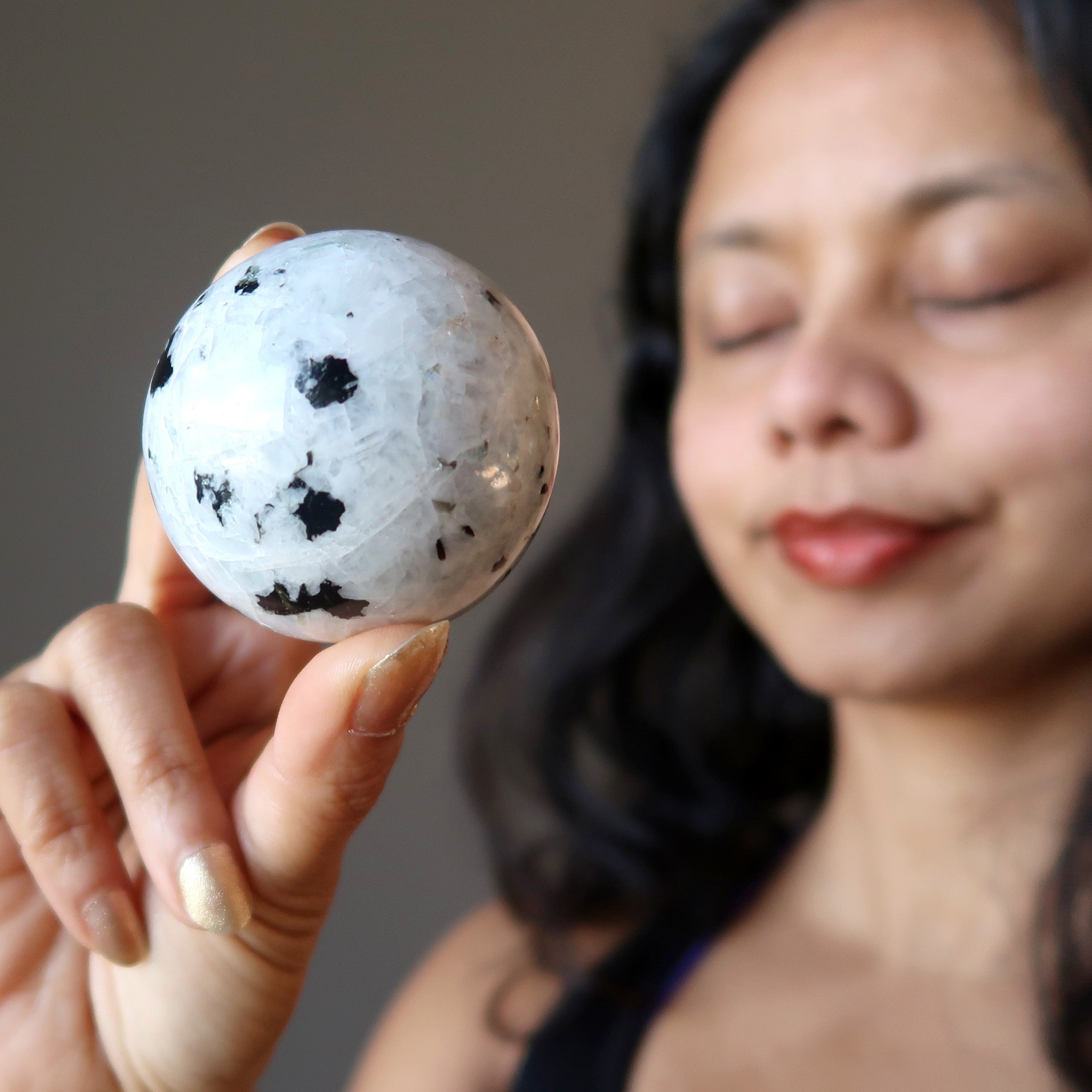 Moonstone Tourmaline Sphere Rainbow Dream Crystal Ball