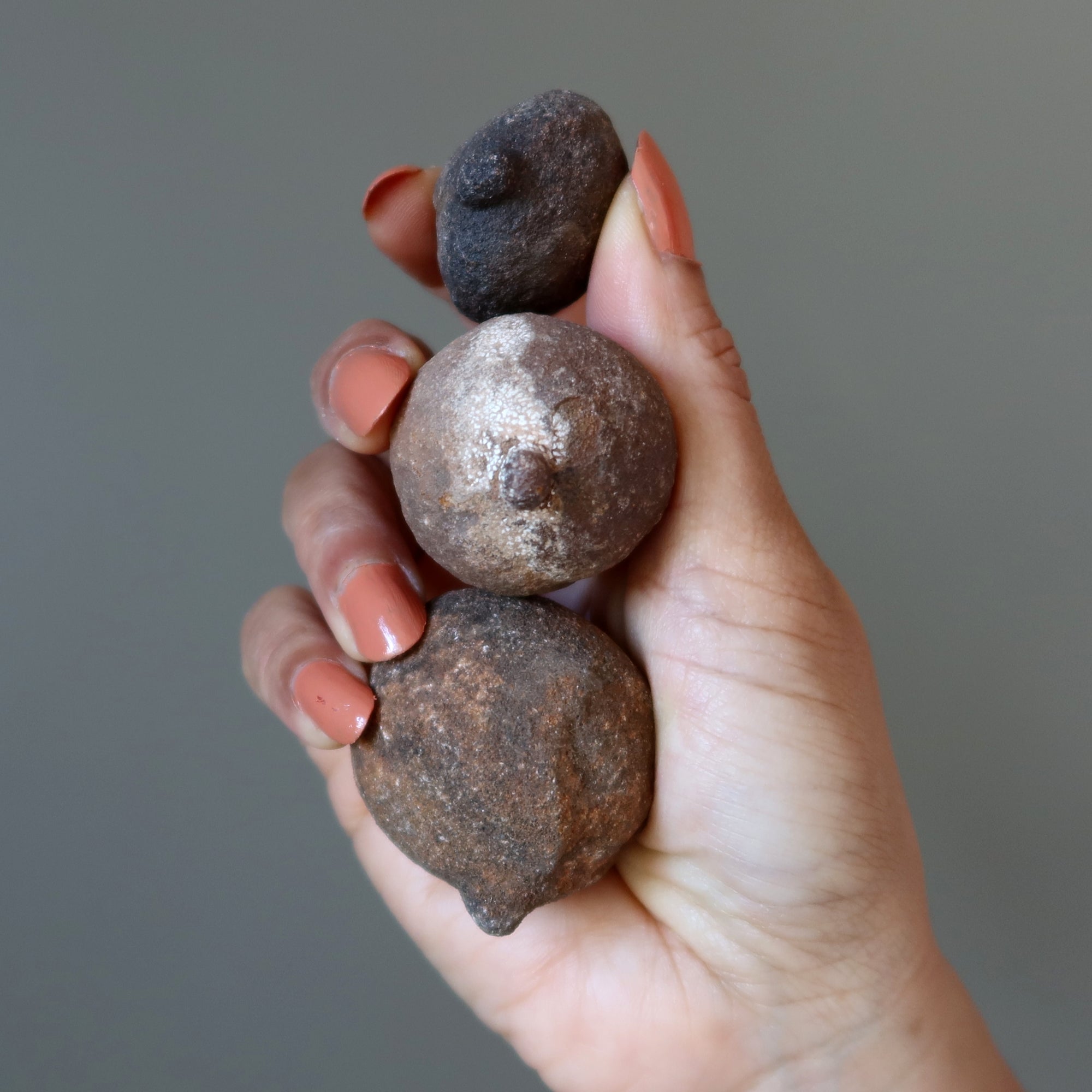 Ensemble de 3 billes Moqui, sac d'argent, sac de richesse, pierres de chaman
