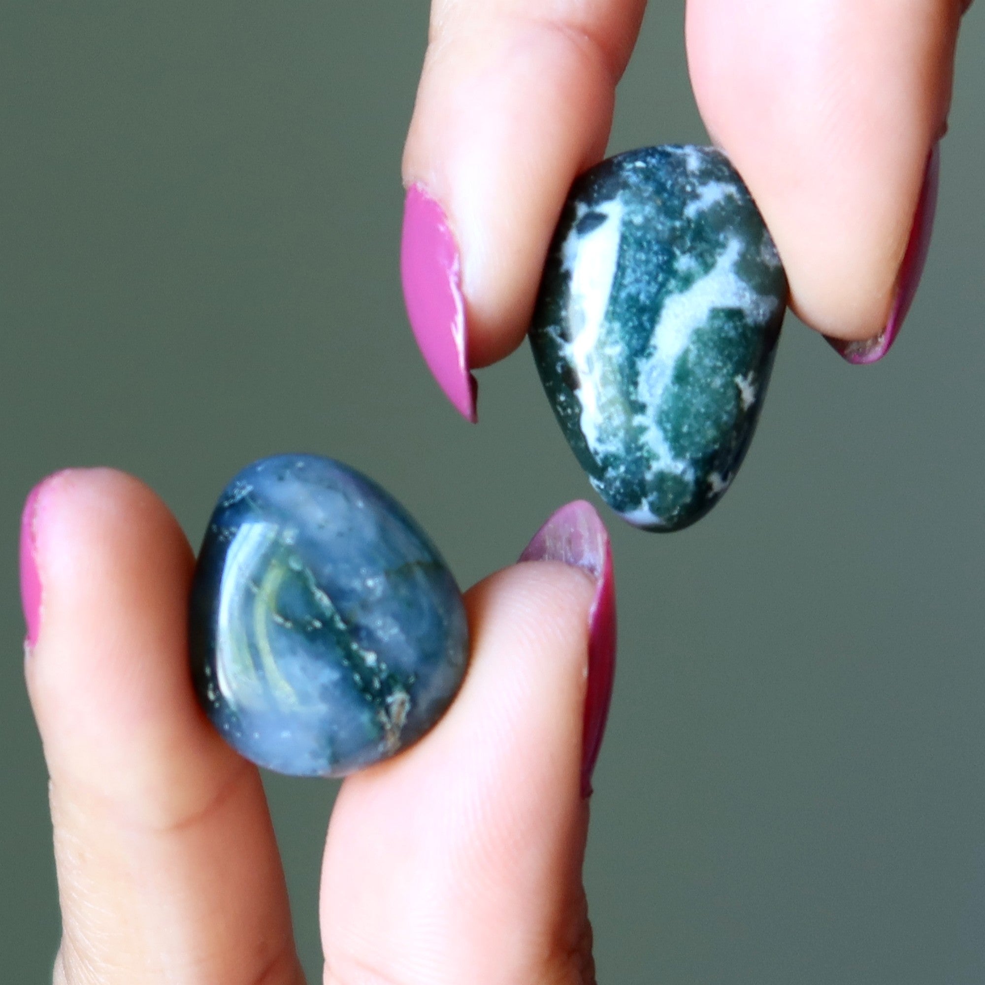 Moss Agate Tumbled Stone I'm a Natural