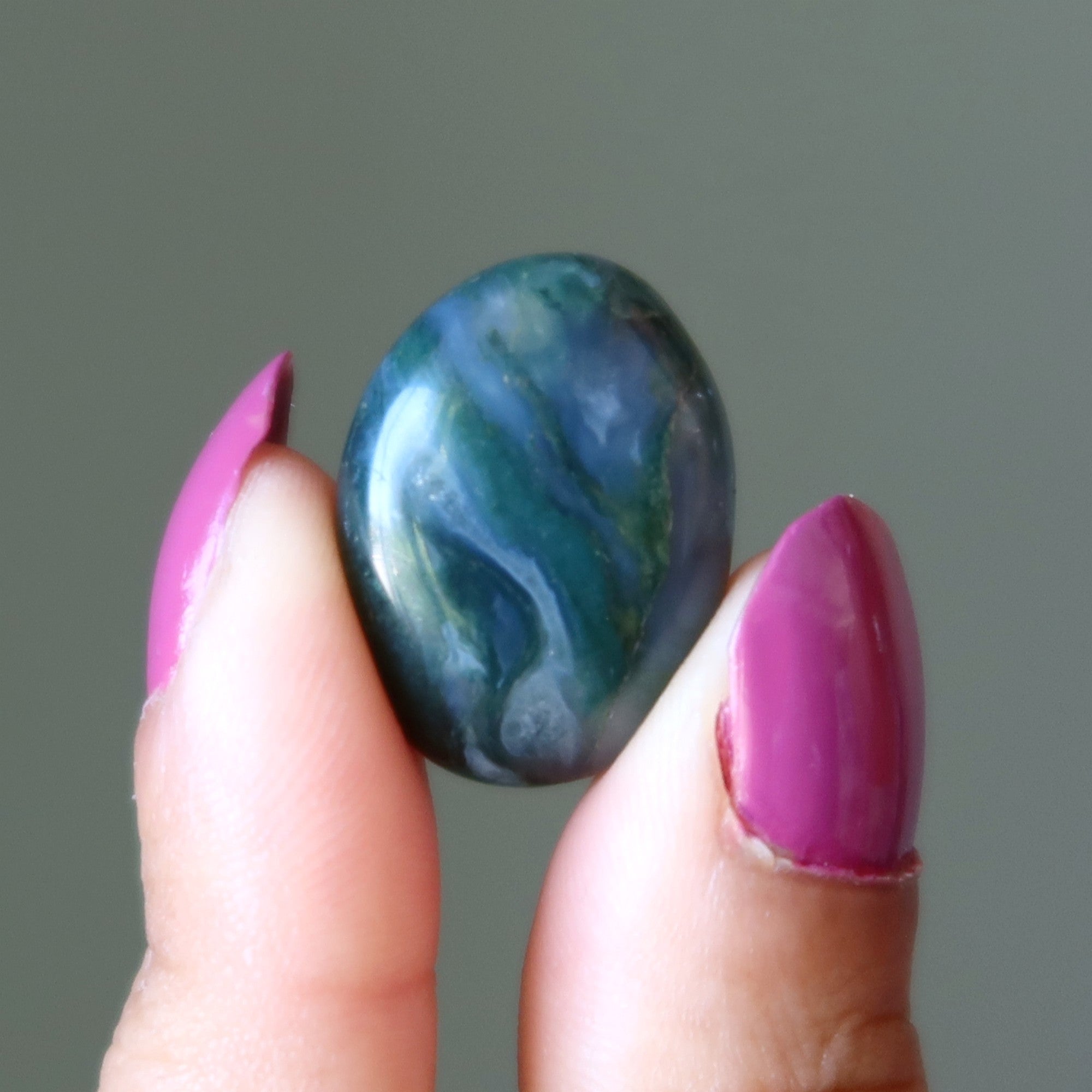 Moss Agate Tumbled Stone I'm a Natural