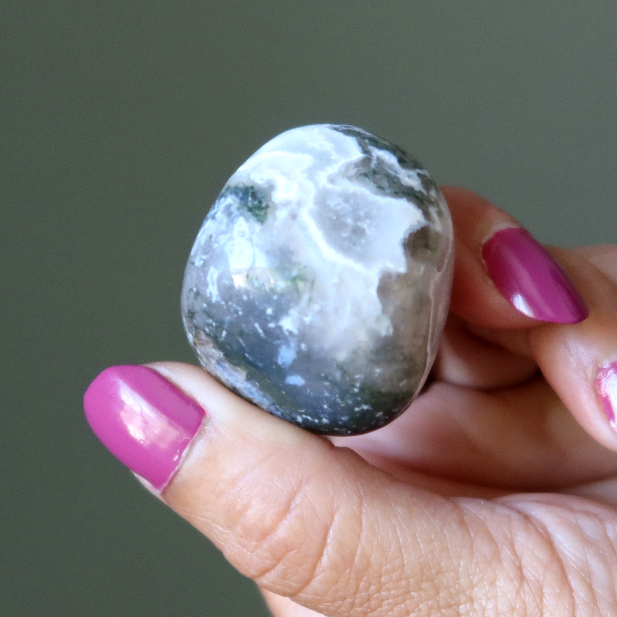 Moss Agate Tumbled Stone I'm a Natural