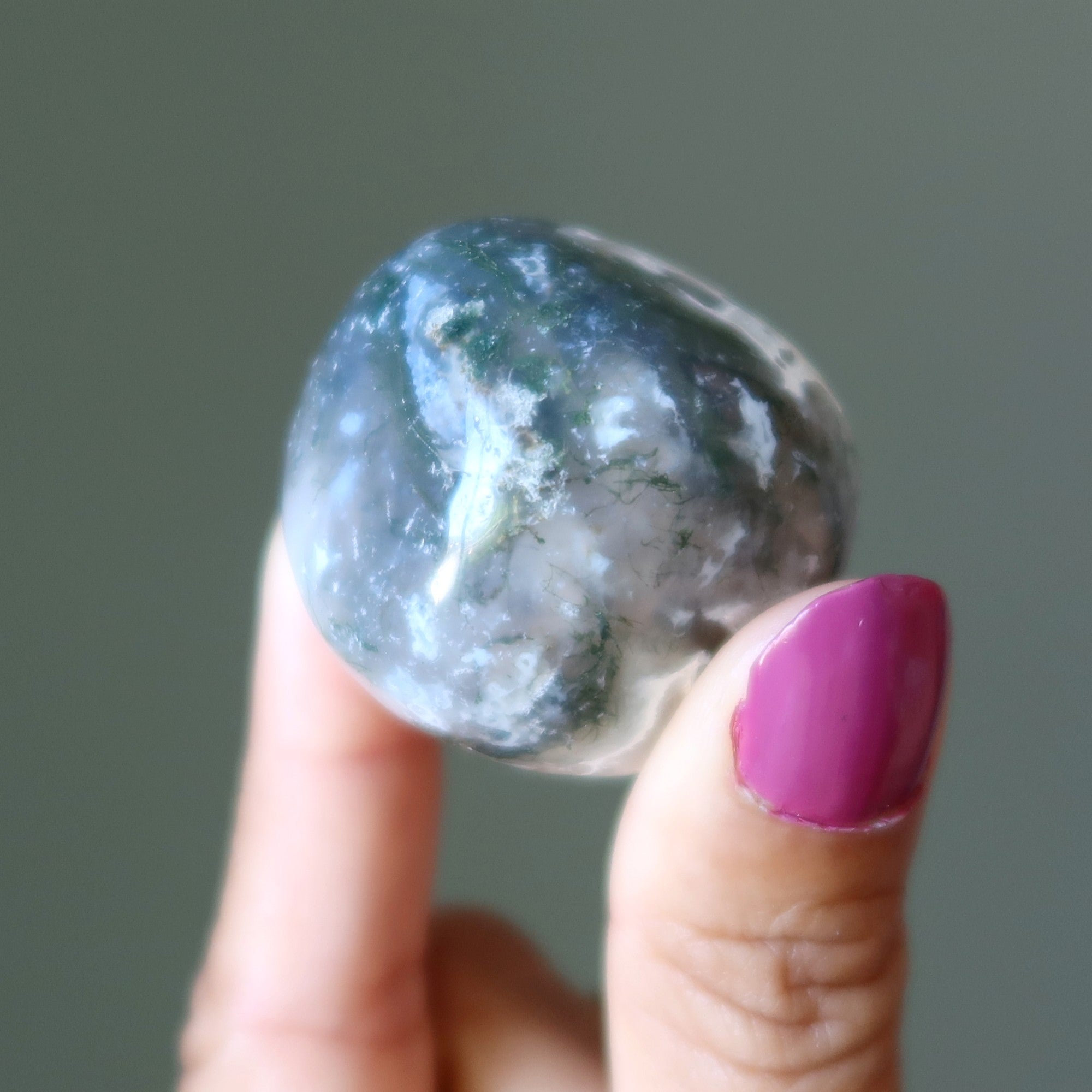 Moss Agate Tumbled Stone I'm a Natural