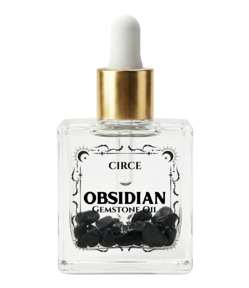 Schutz Körperöl — Obsidian-Kristall-Ritualöl – Schwarzes Obsidian-Edelstein-Körperöl 100ml