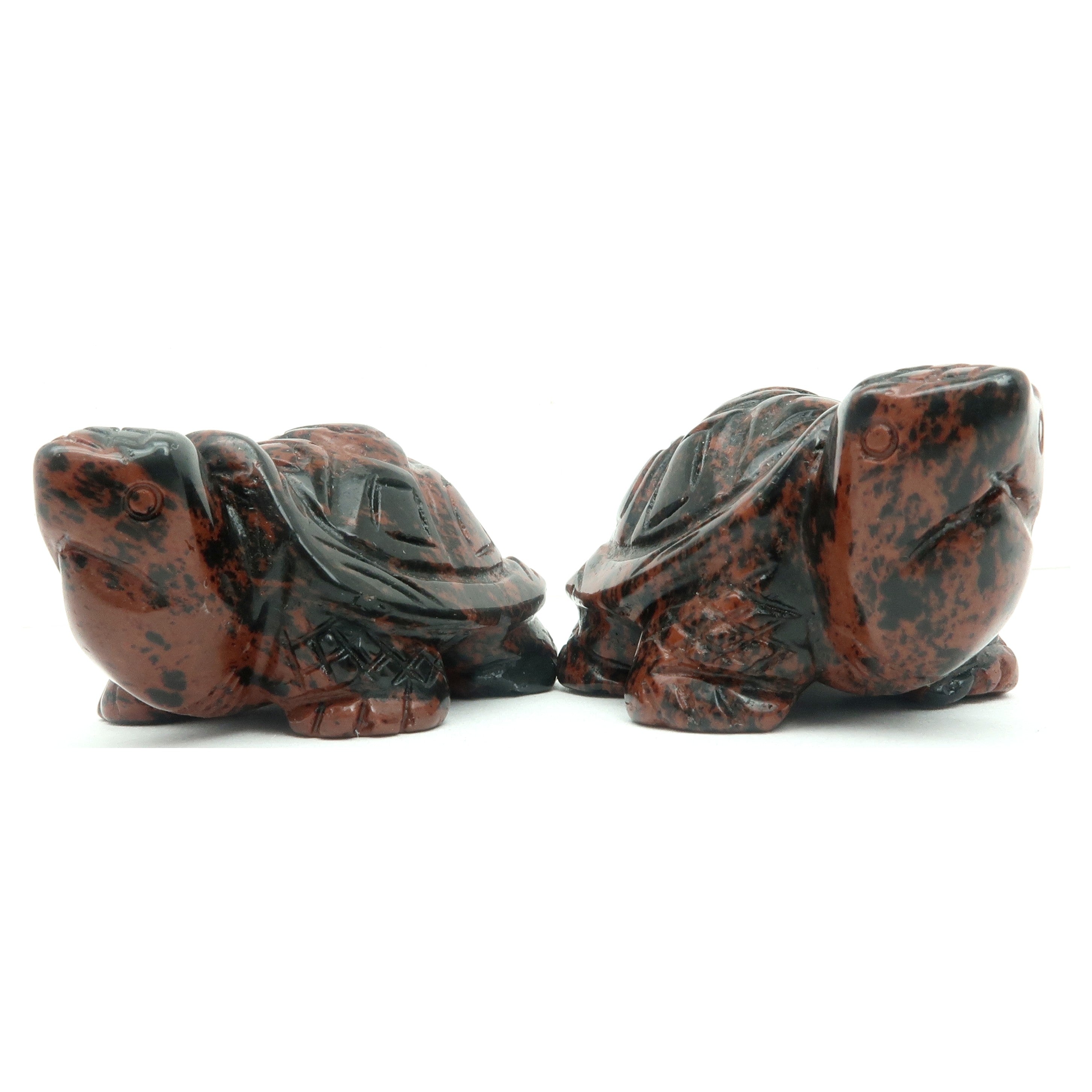 Mahagoni-Obsidian-Schildkröten-Set Langlebigkeits-Schutzstein-Paar