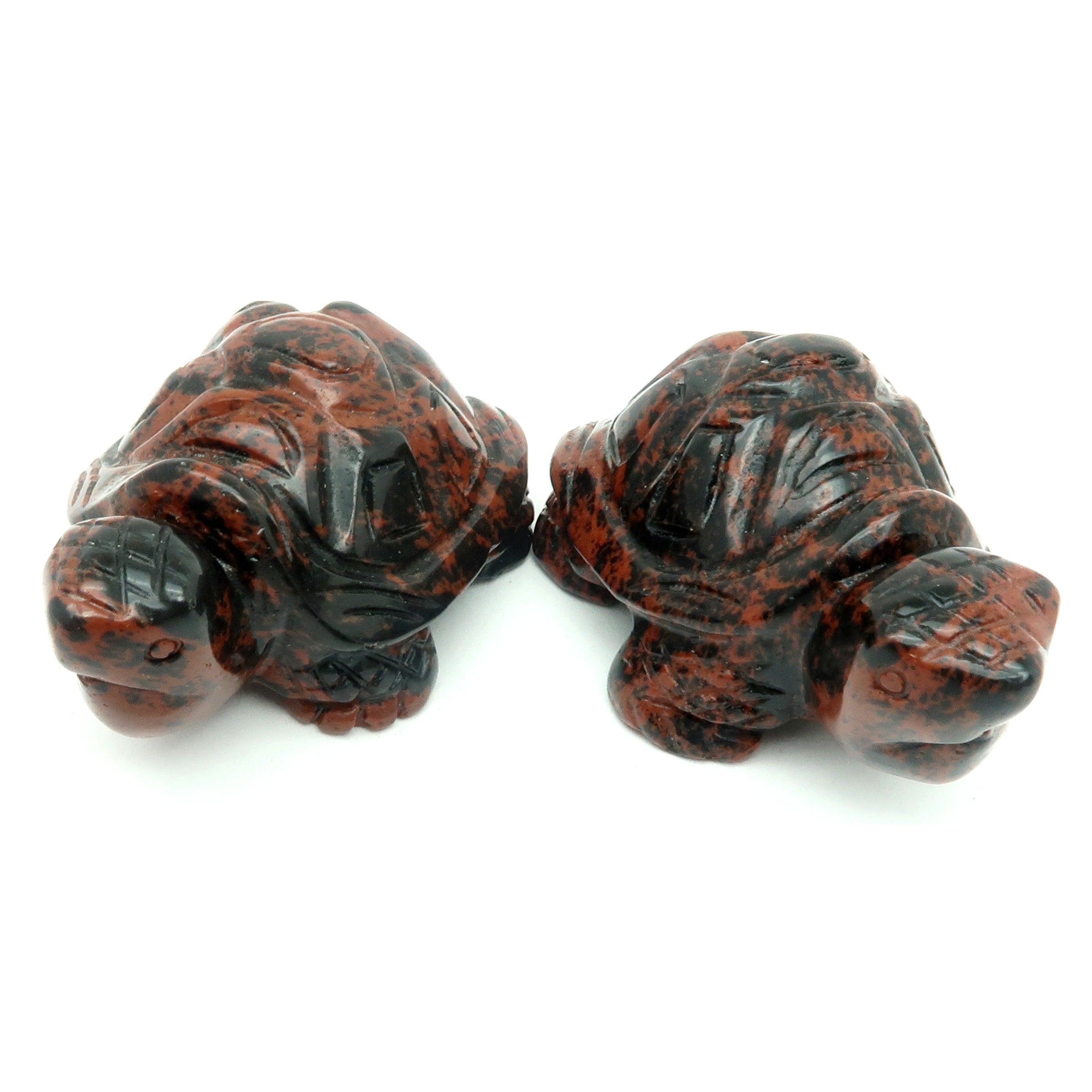 Mahagoni-Obsidian-Schildkröten-Set Langlebigkeits-Schutzstein-Paar