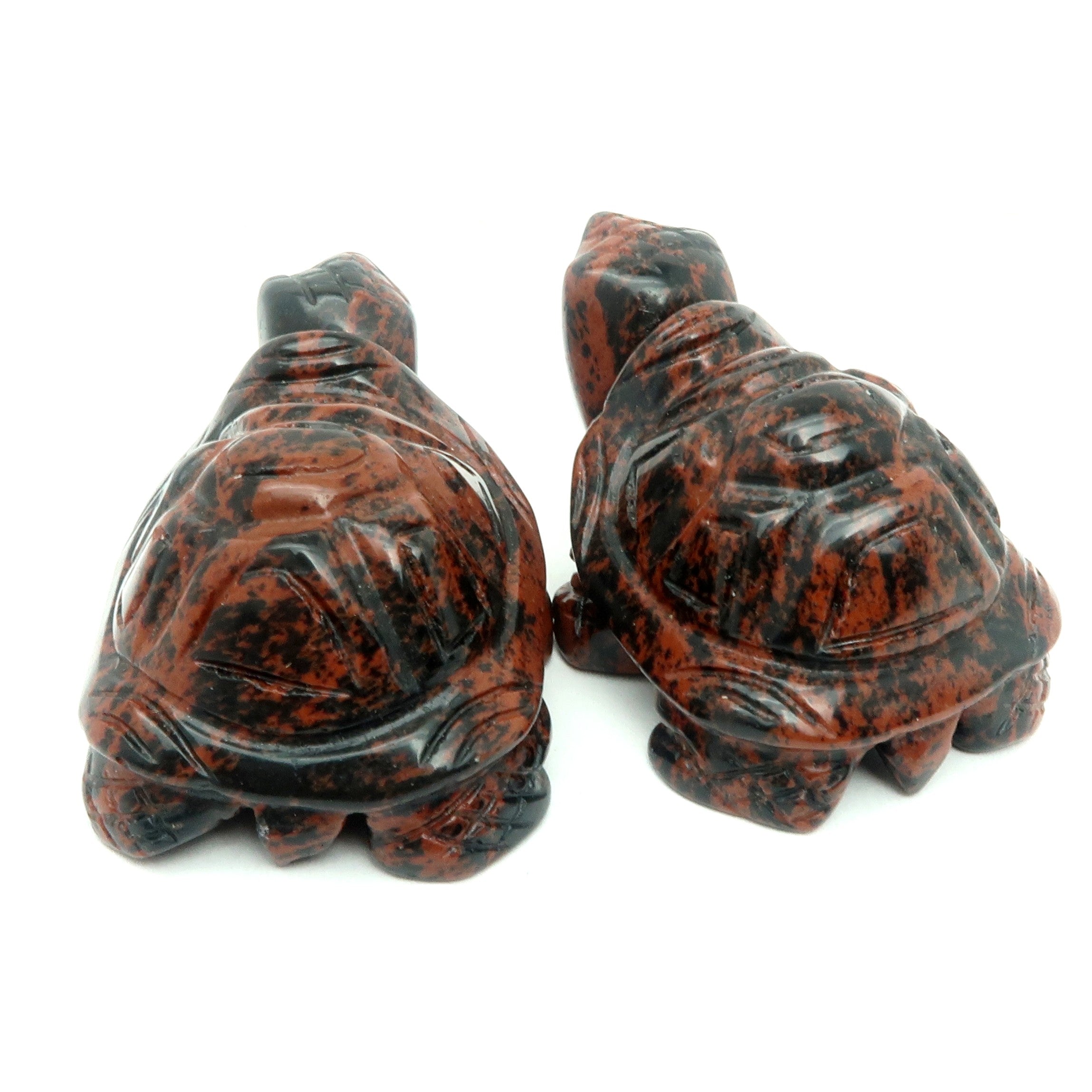 Mahagoni-Obsidian-Schildkröten-Set Langlebigkeits-Schutzstein-Paar