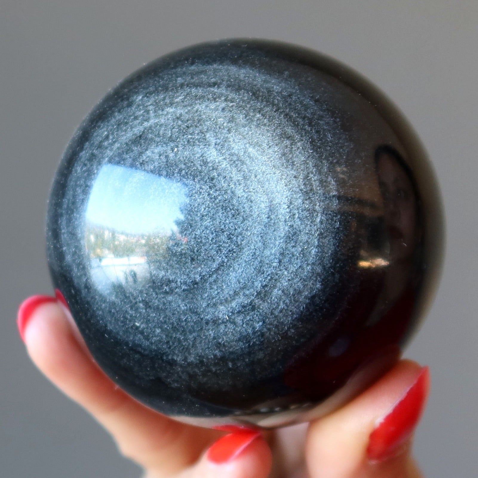 Sphère d'Obsidienne Œil Céleste - Boule de Cristal Bienfaisante