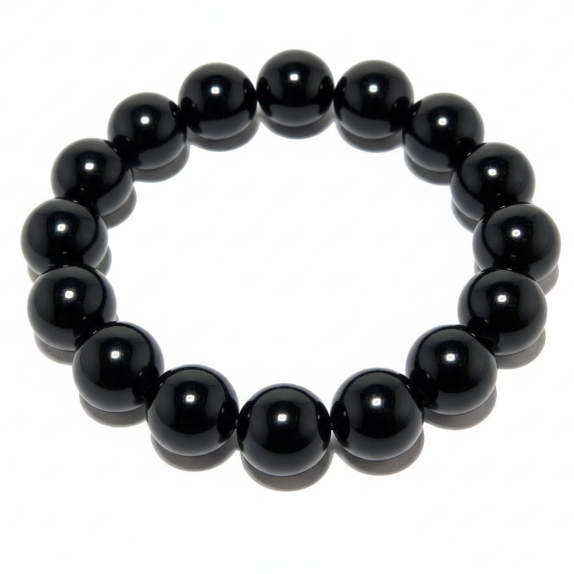 Armband Schwarzer Obsidian Naturperlen Top Schutz Kristall