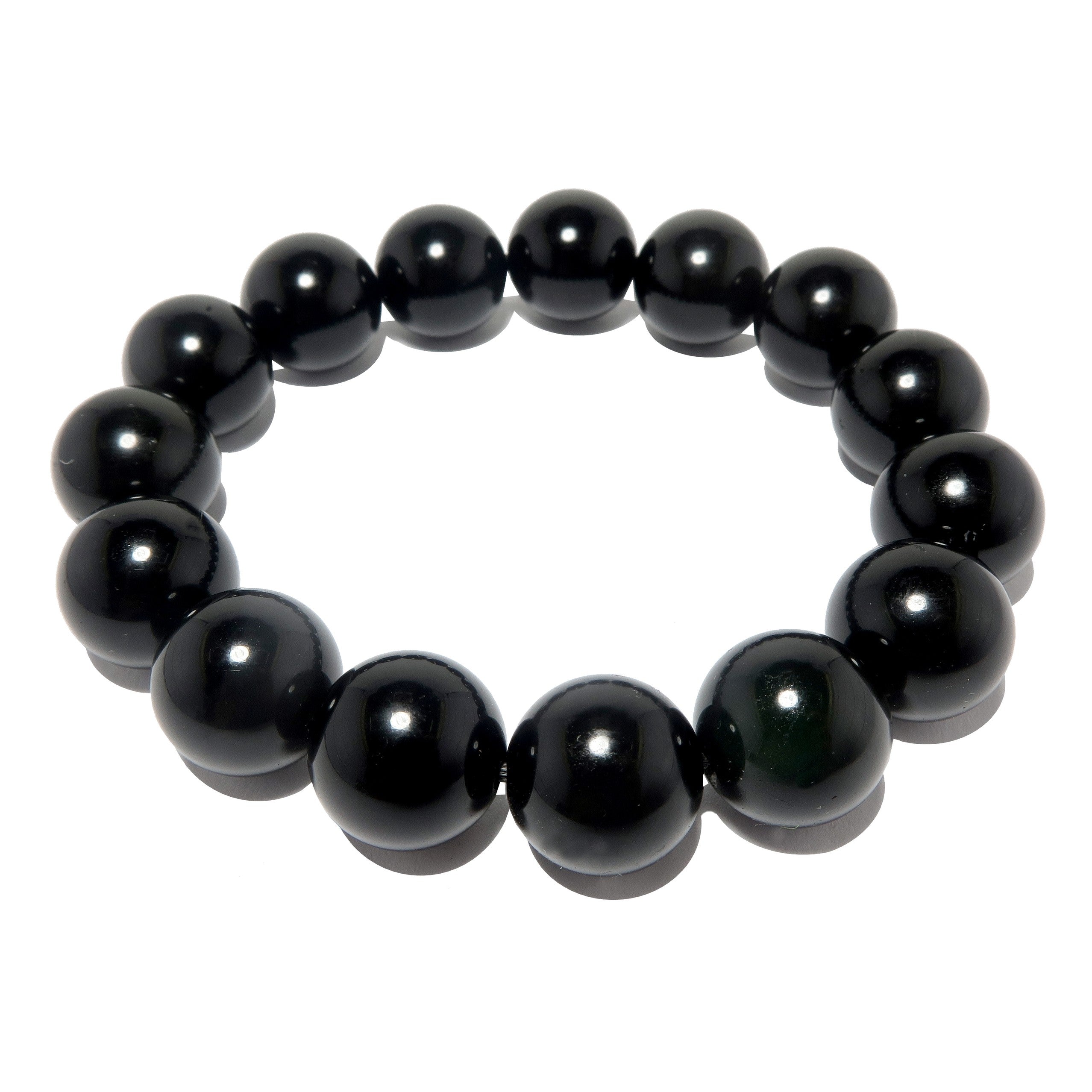 Armband Schwarzer Obsidian Naturperlen Top Schutz Kristall