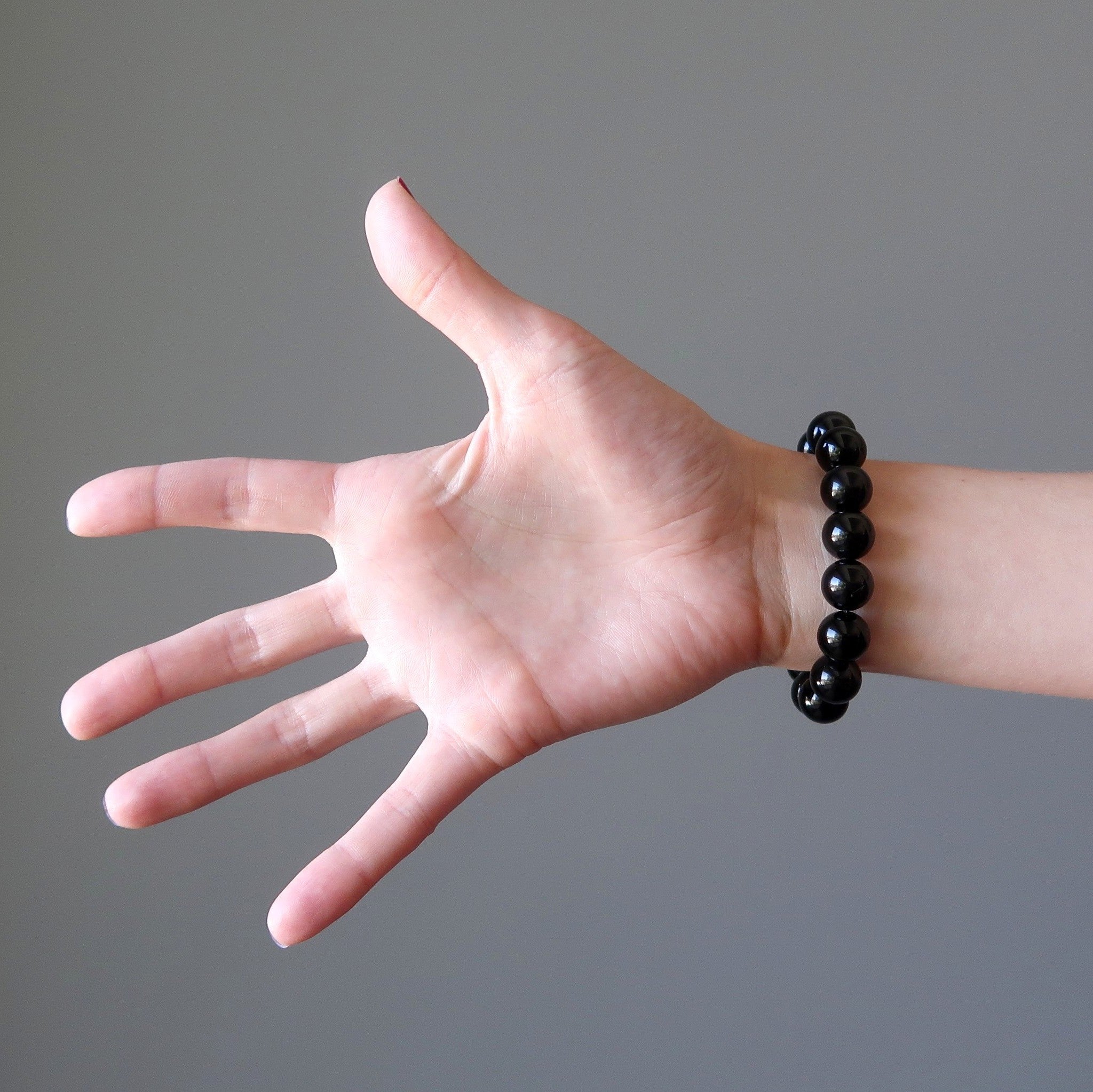 Black Obsidian Bracelet Natural Beads Top Protection Crystal