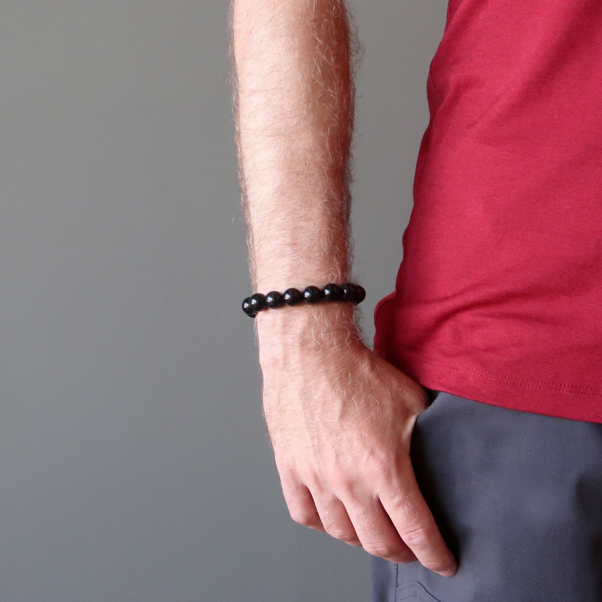 Black Obsidian Bracelet Natural Beads Top Protection Crystal