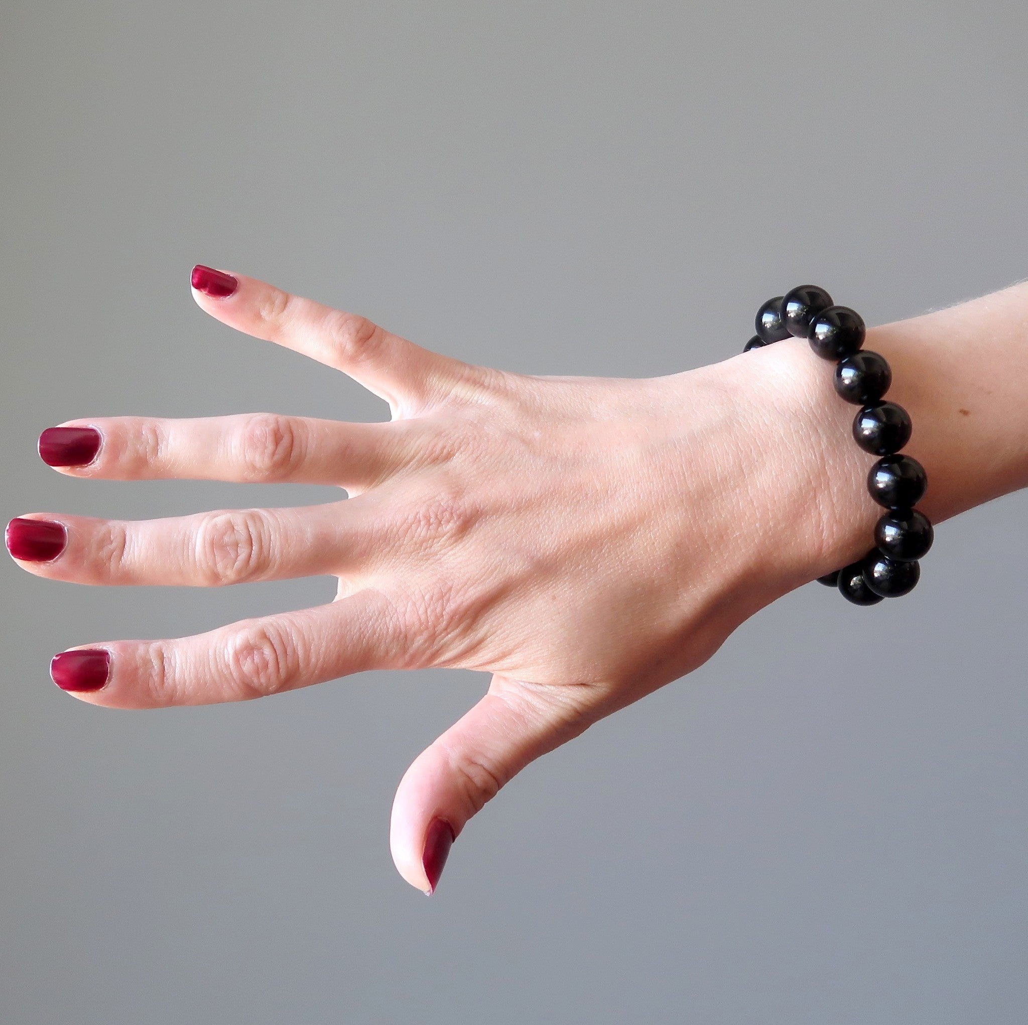 Black Obsidian Bracelet Natural Beads Top Protection Crystal