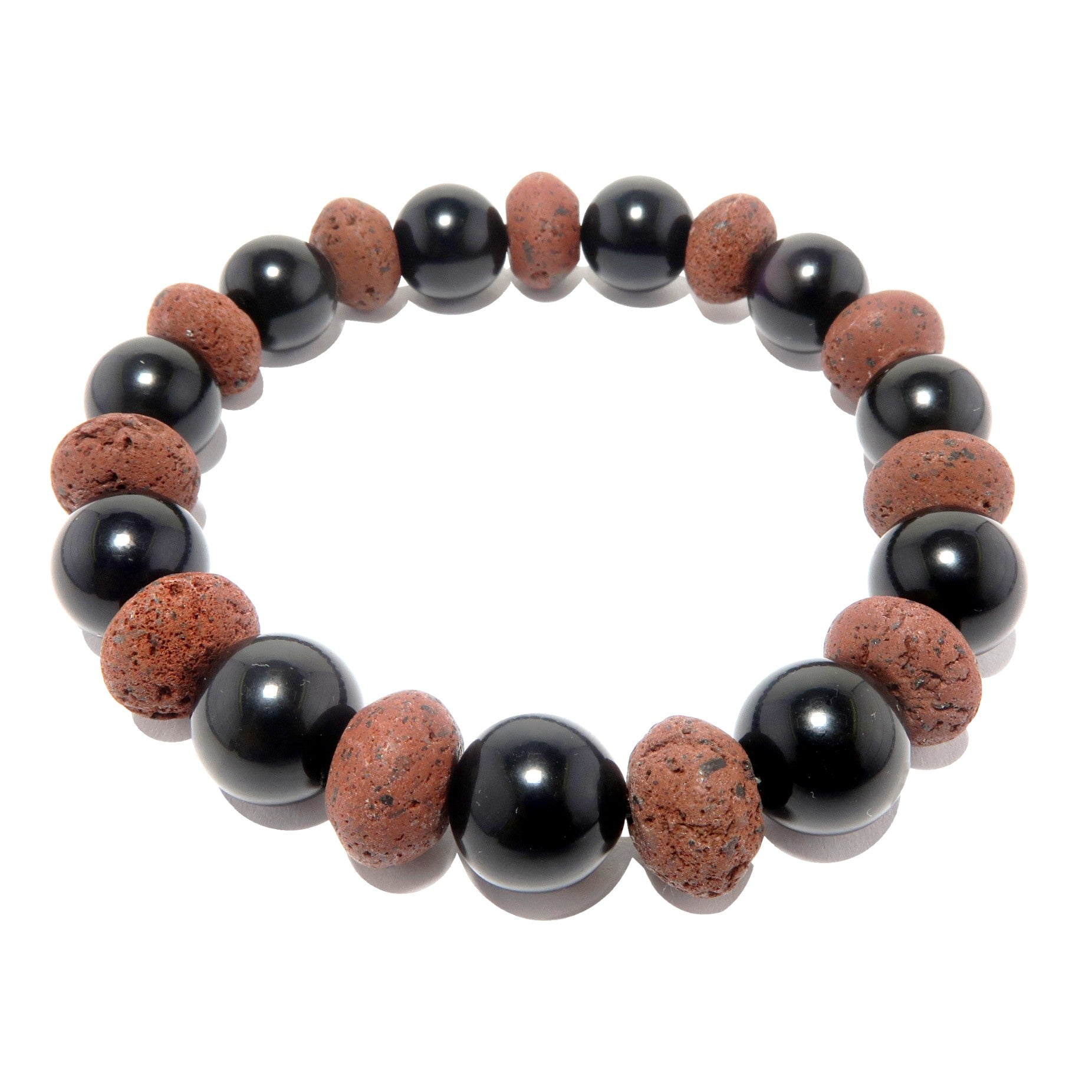 Black Obsidian Bracelet & Red Lava Aromatherapy Diffuser