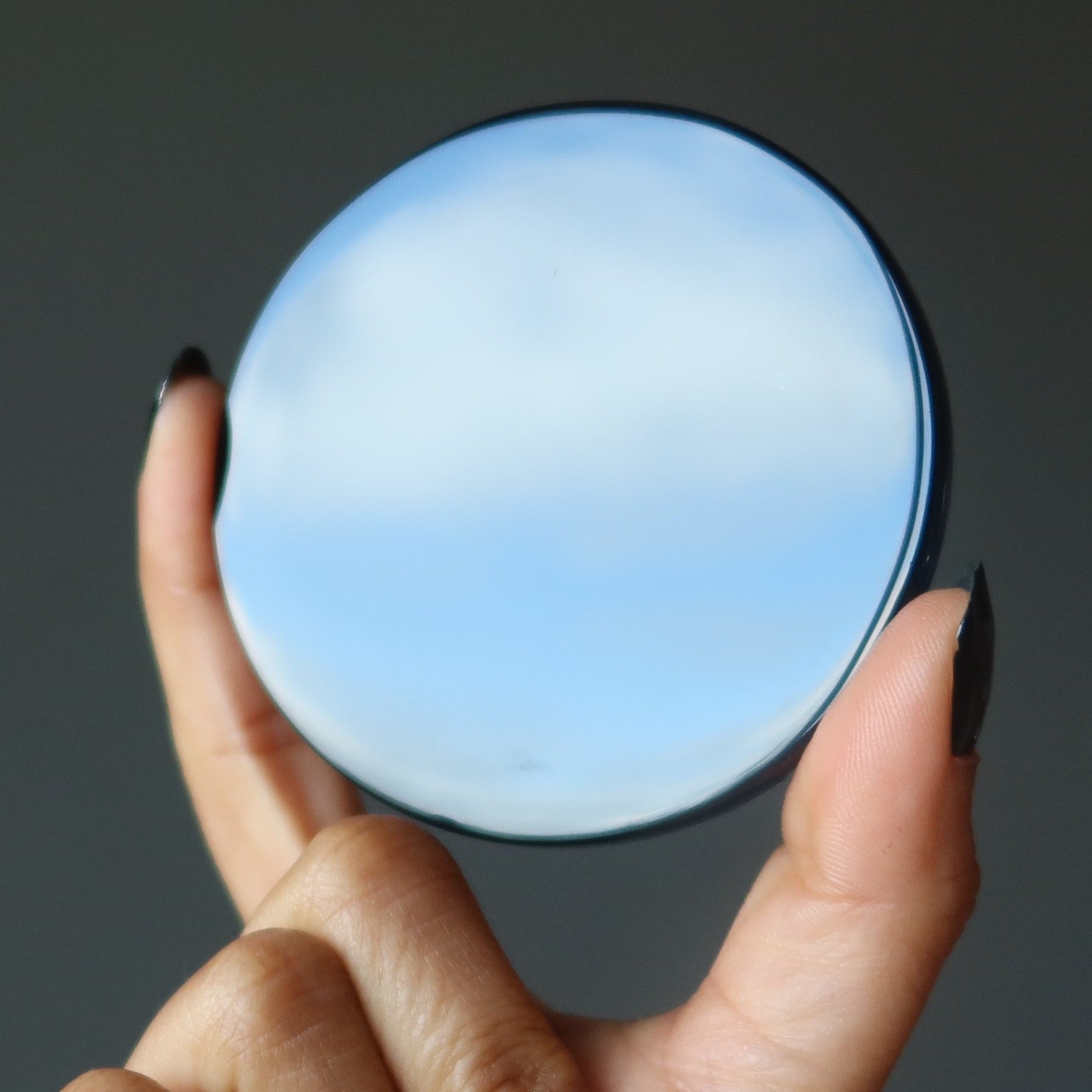 Black Obsidian Charger Mirror Gazing Stone