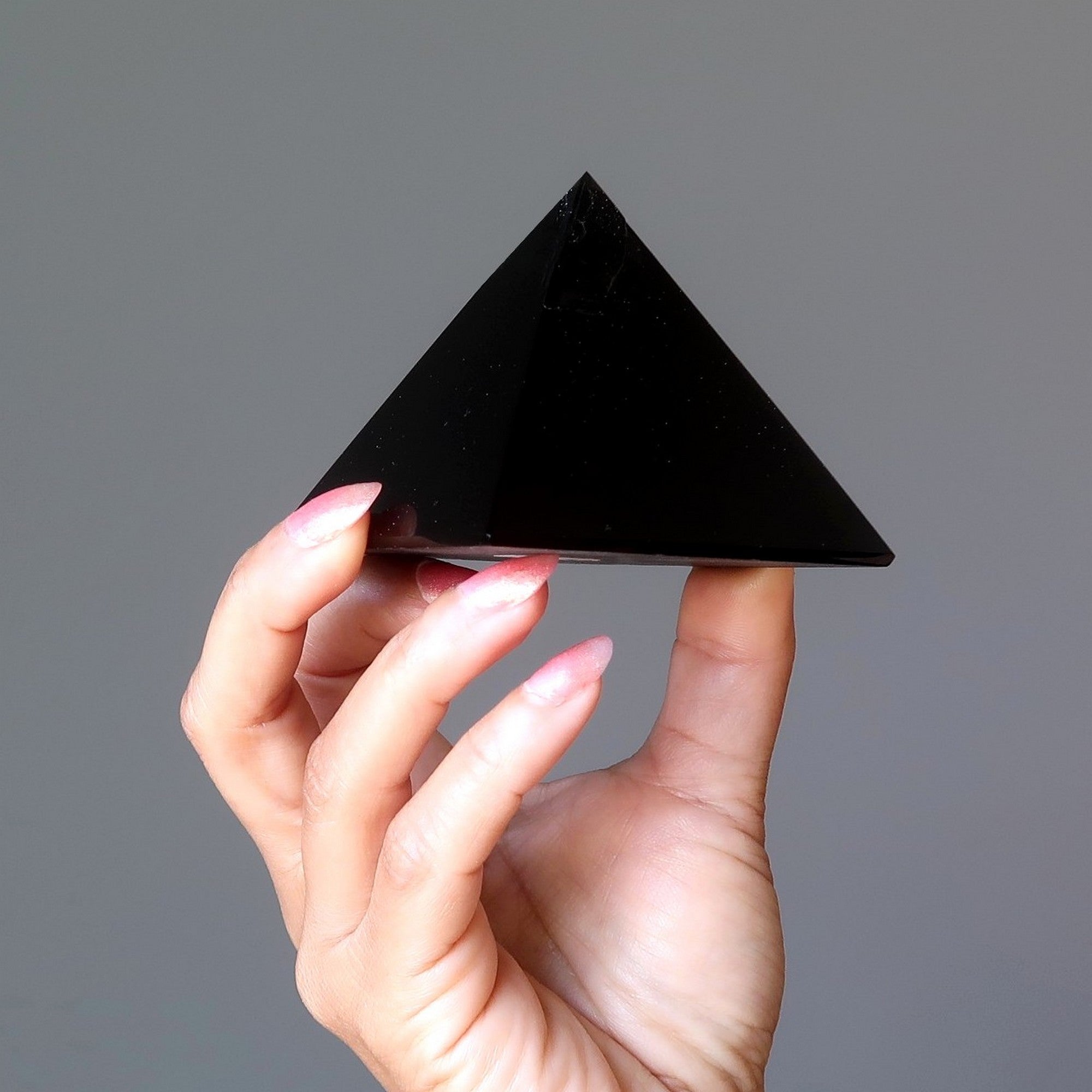Black Obsidian Pyramid Power Protection Crystal