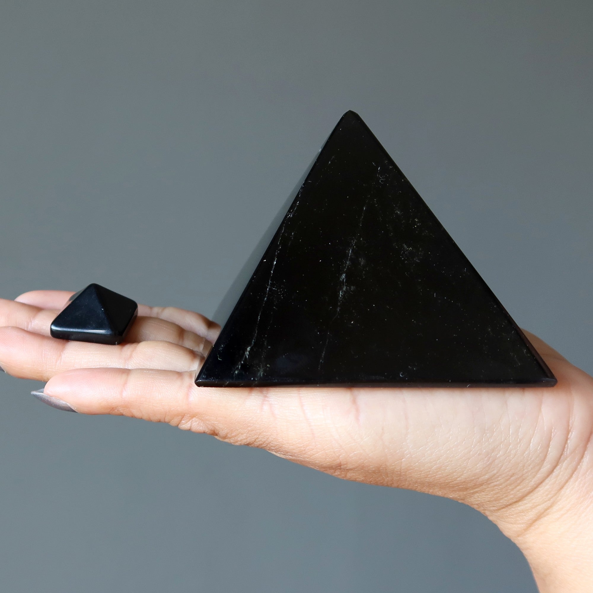 Black Obsidian Pyramid Power Protection Crystal