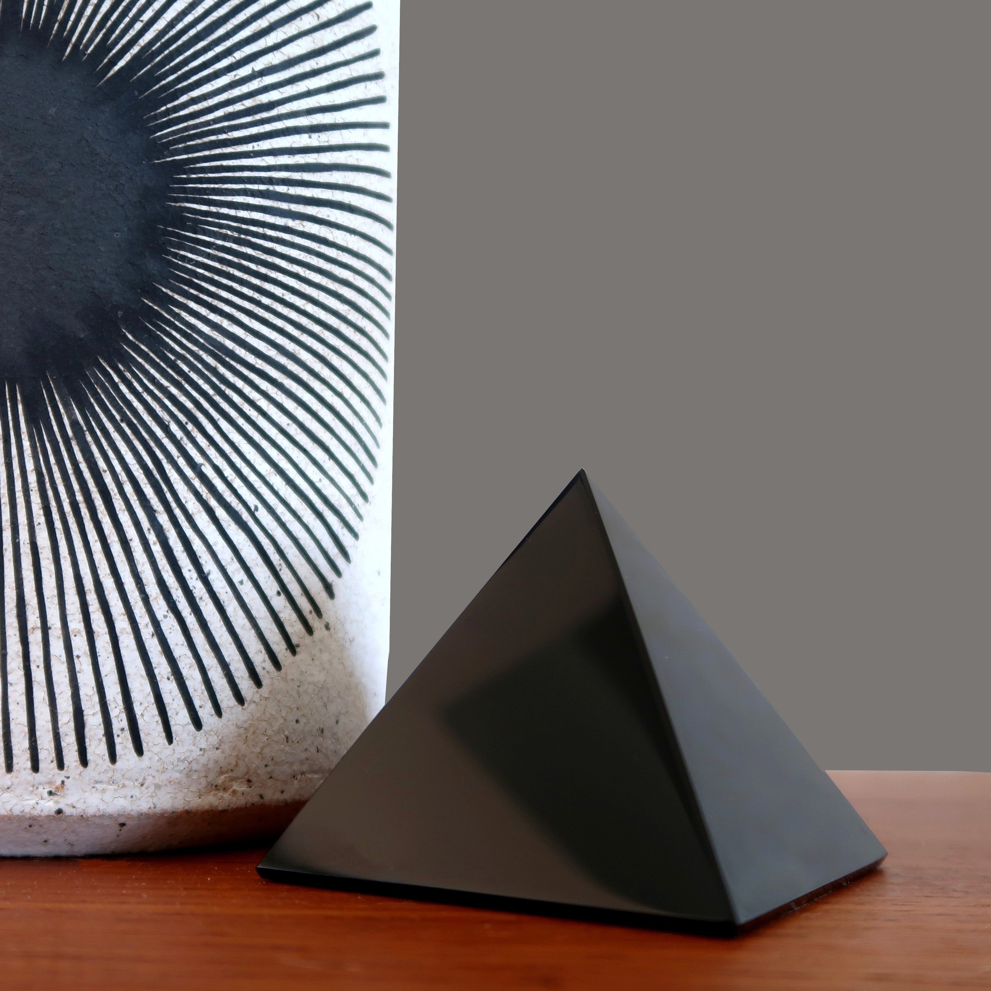 Black Obsidian Pyramid Power Protection Crystal
