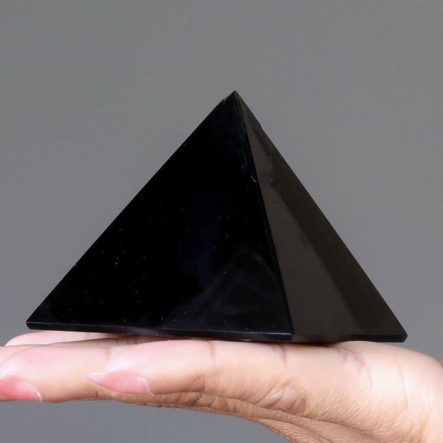 Black Obsidian Pyramid Power Protection Crystal