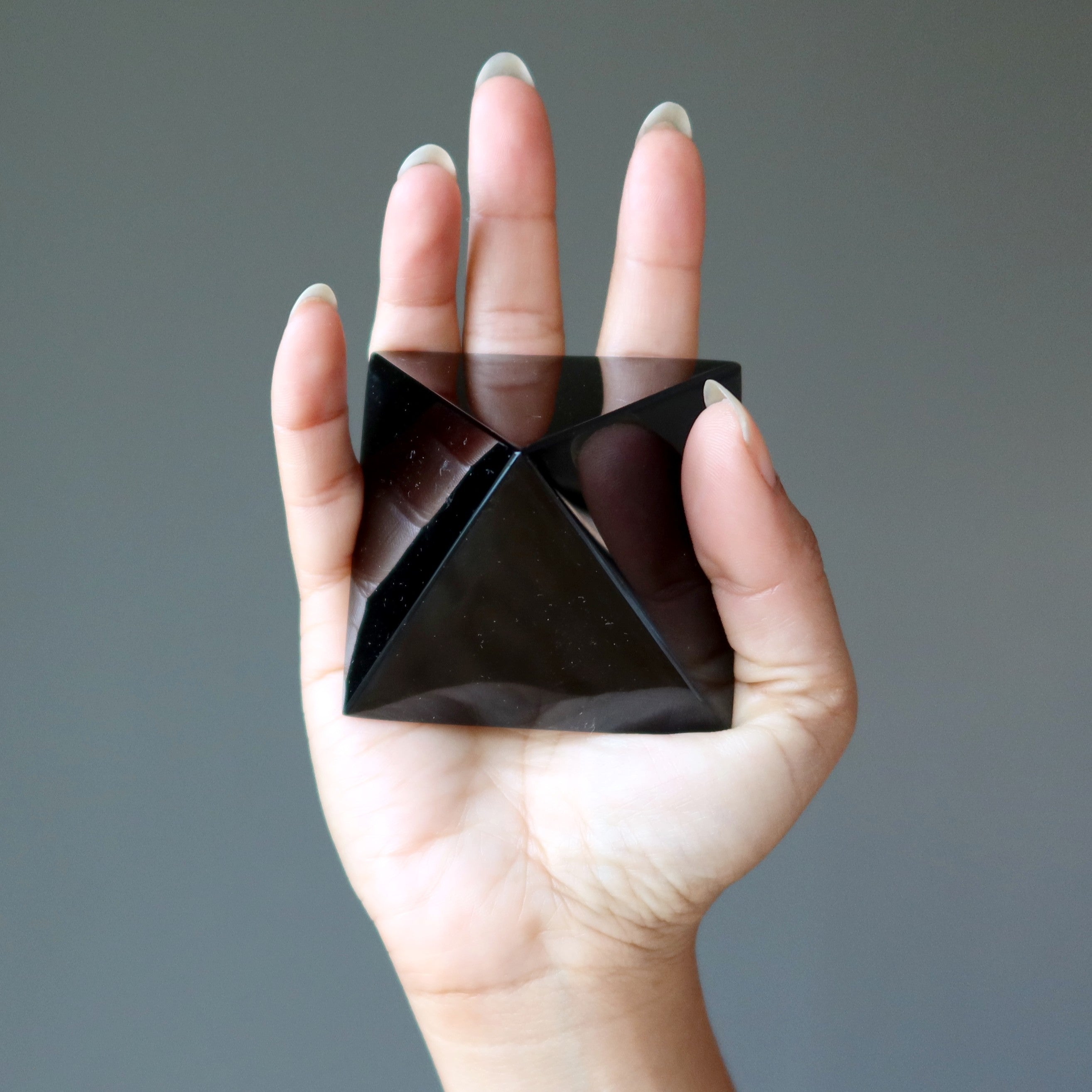 Black Obsidian Pyramid Power Protection Crystal