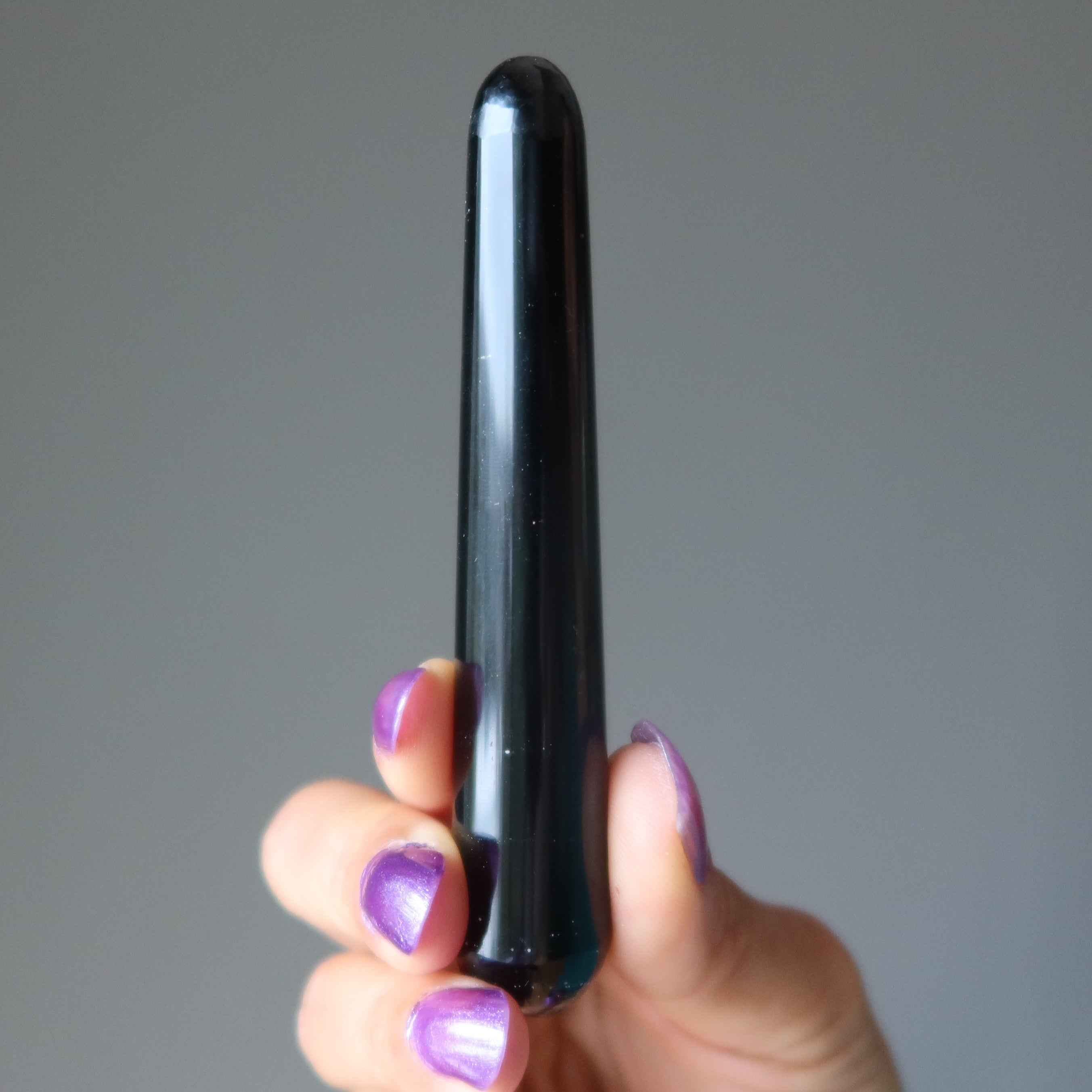 Schwarzer Obsidian Massagestab Schutzstein