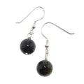Boucles d'oreilles Obsidienne Œil Céleste Protection Argent Sterling