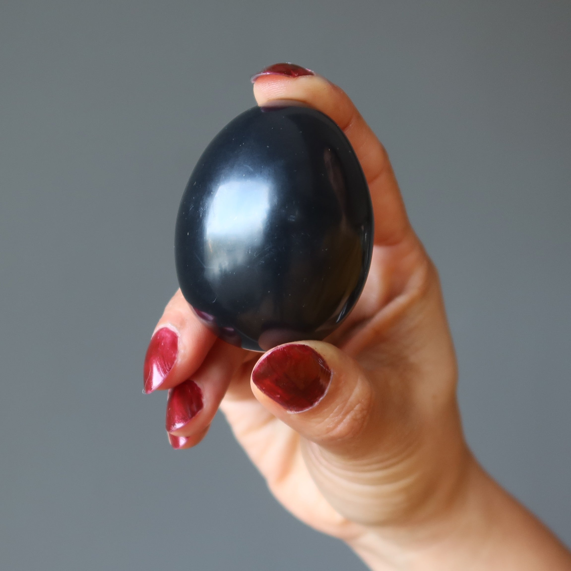 Black Obsidian Egg Protective Negative Energy Blocker Stone