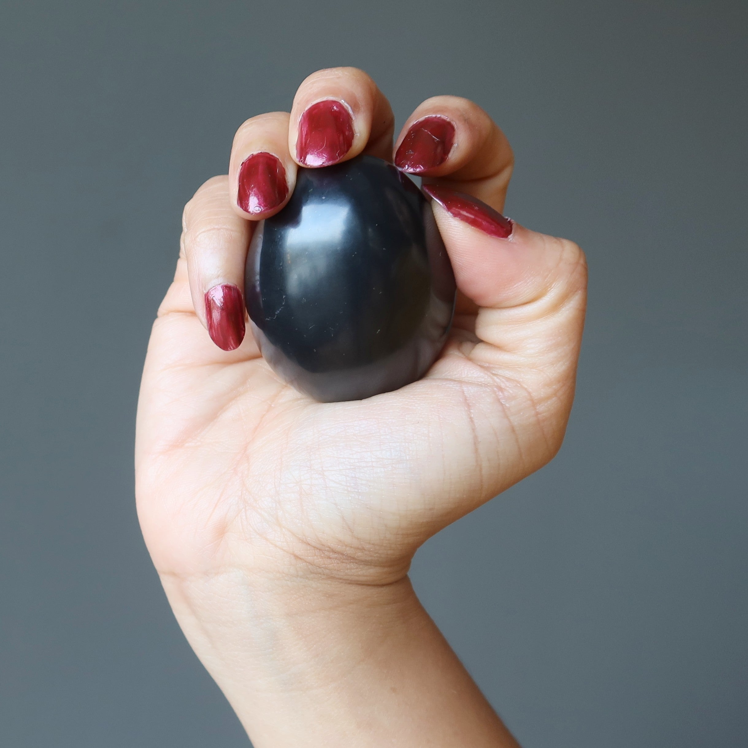 Black Obsidian Egg Protective Negative Energy Blocker Stone