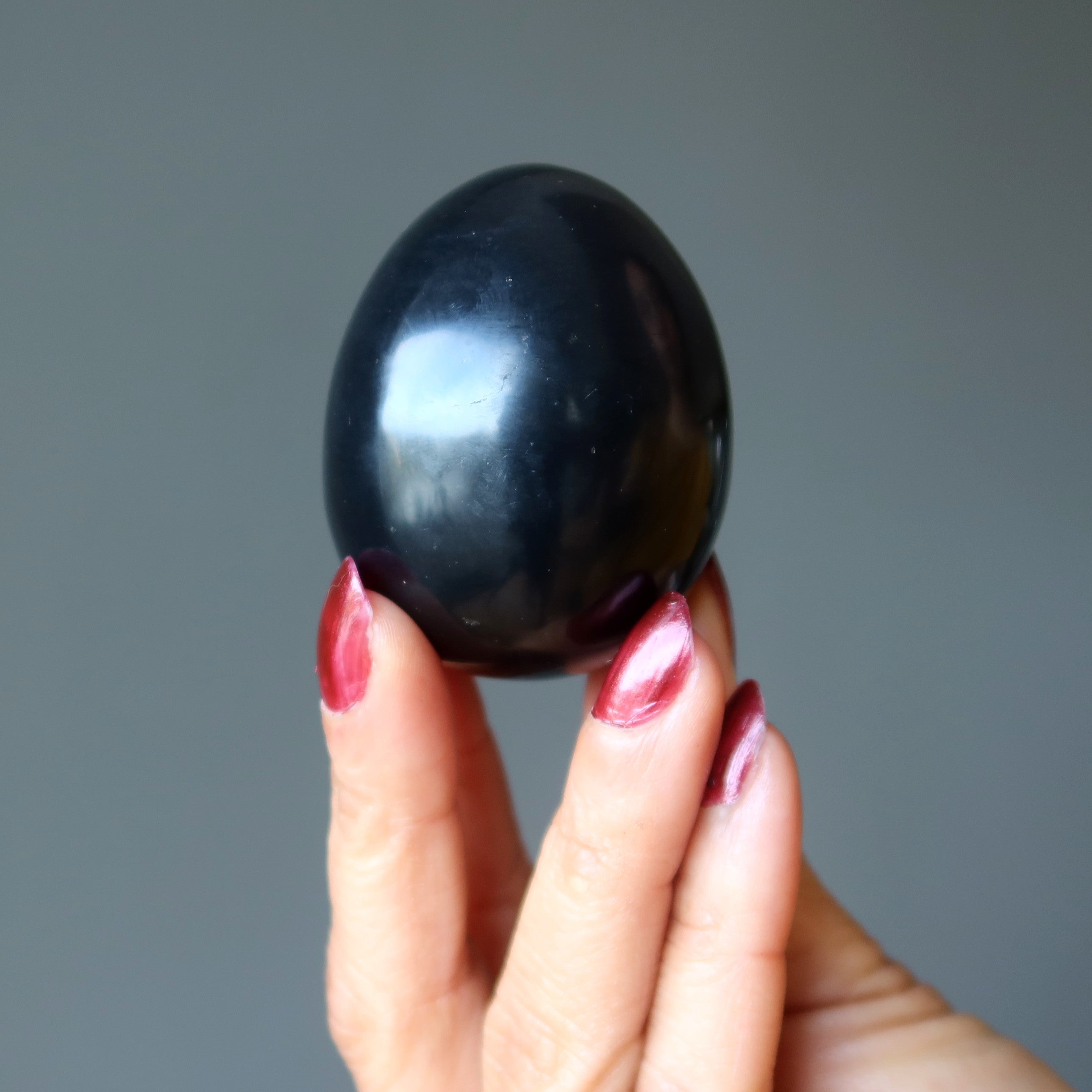 Black Obsidian Egg Protective Negative Energy Blocker Stone