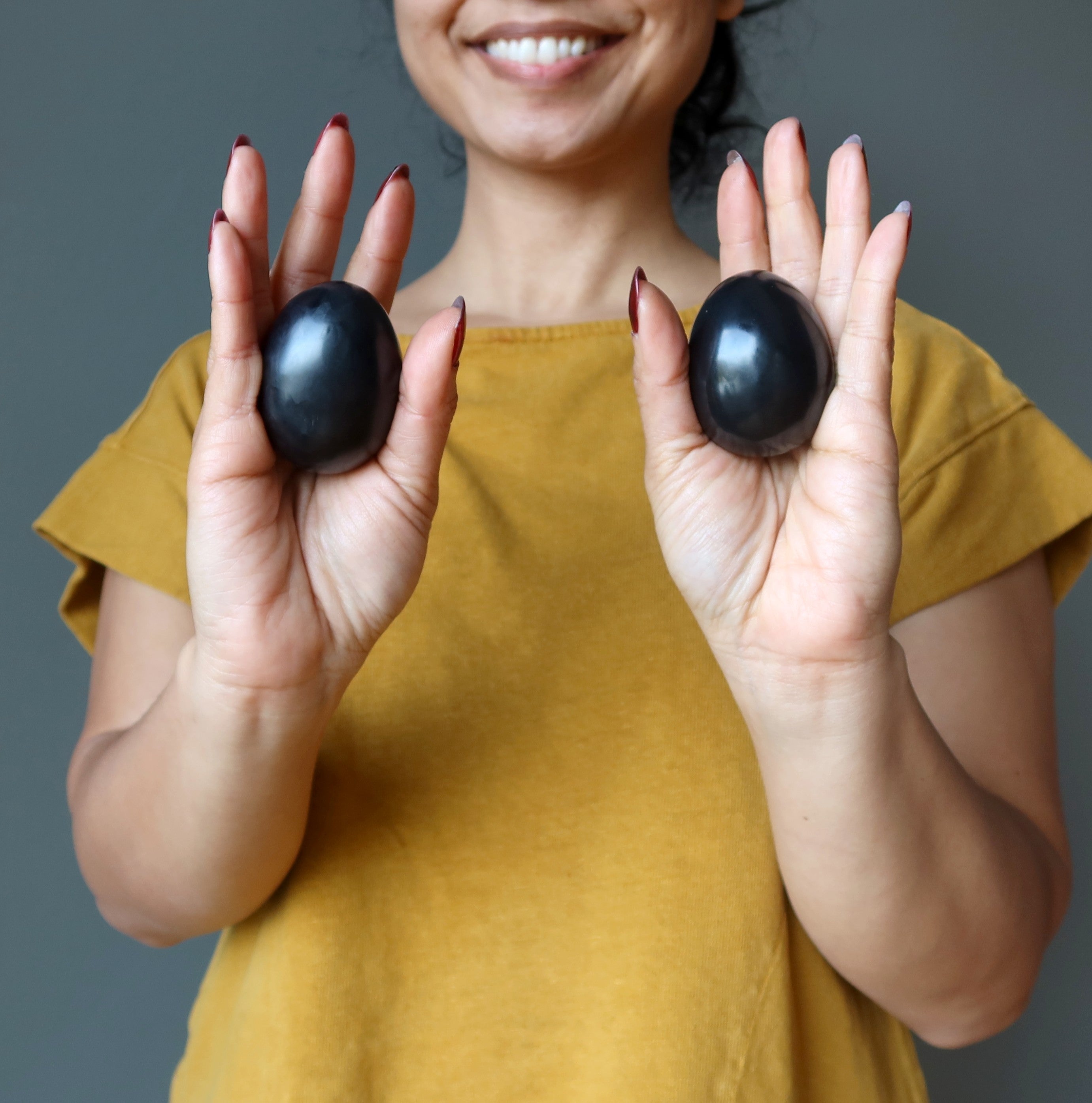 Black Obsidian Egg Protective Negative Energy Blocker Stone