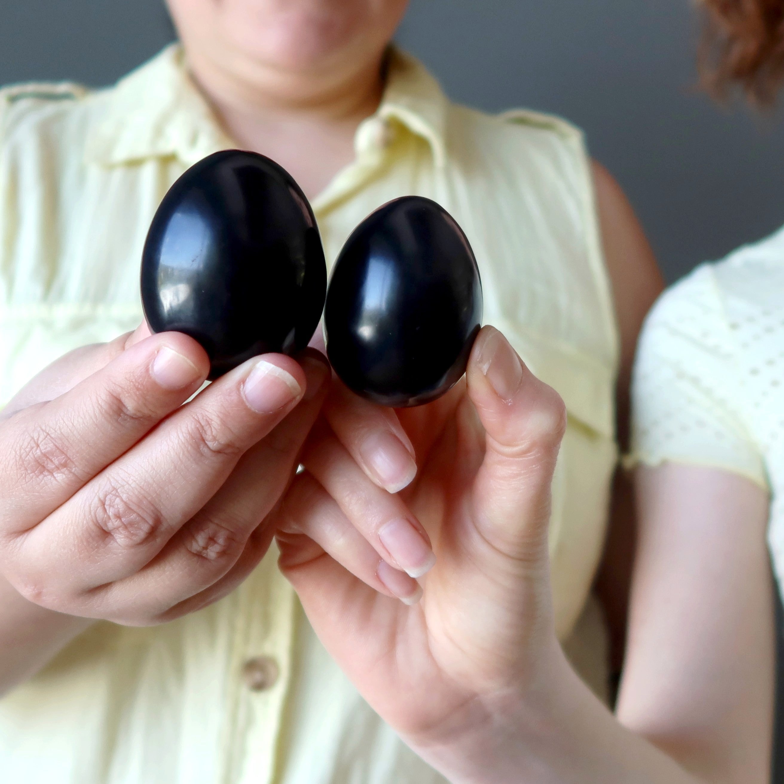 Black Obsidian Egg Protective Negative Energy Blocker Stone