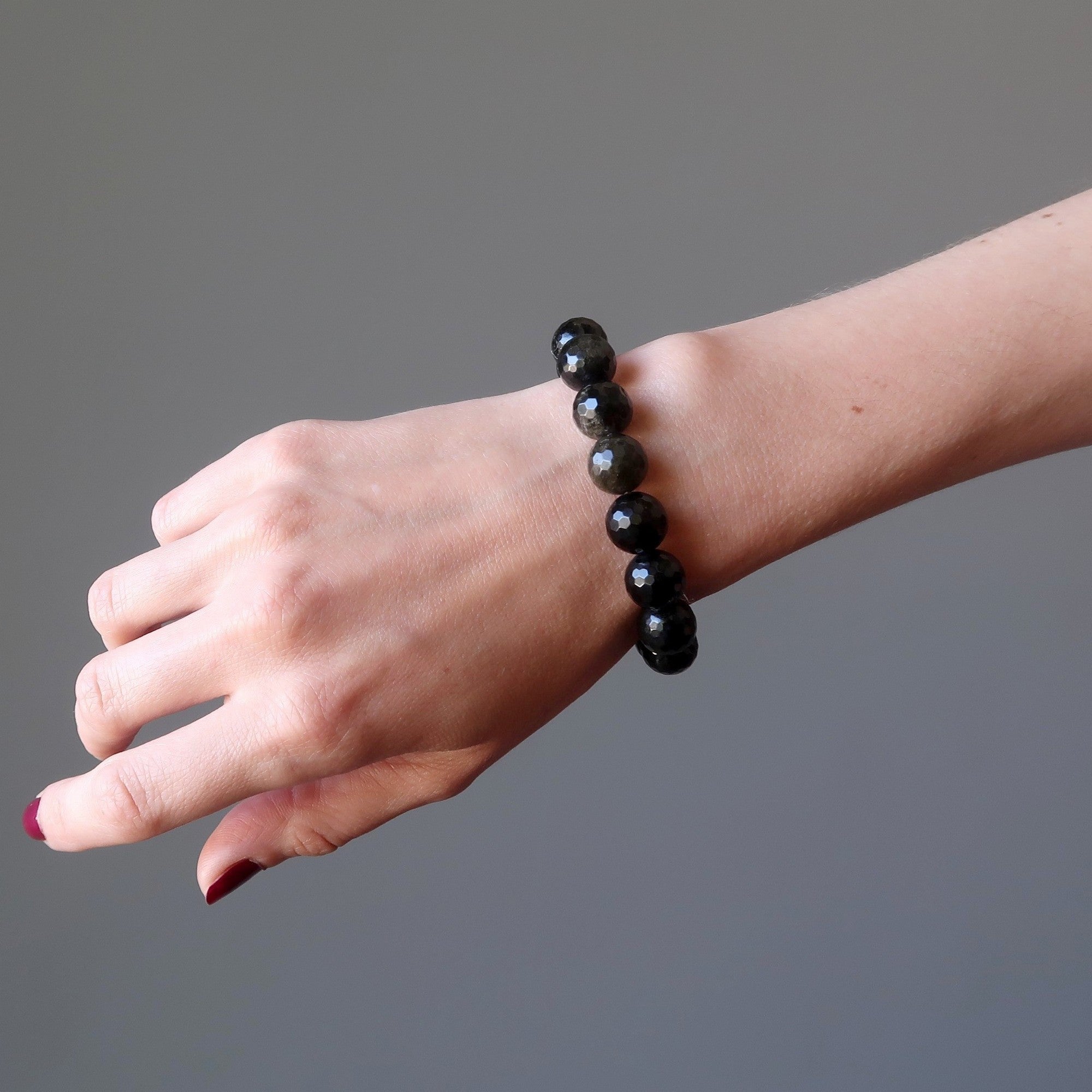 Bracelet en obsidienne dorée facettée, Posh Protector