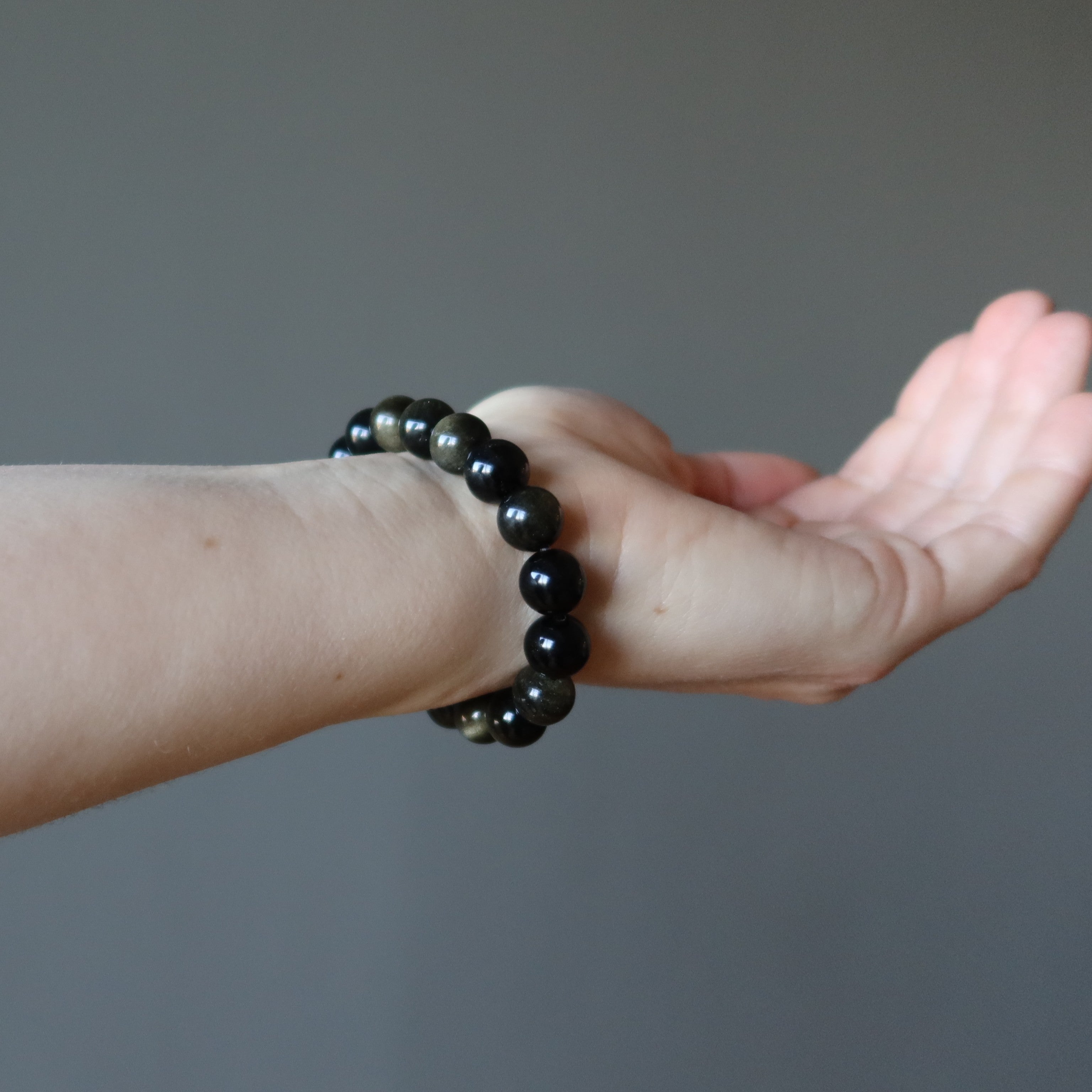 Gold Sheen Obsidian Armband Naturstein Schutzschild