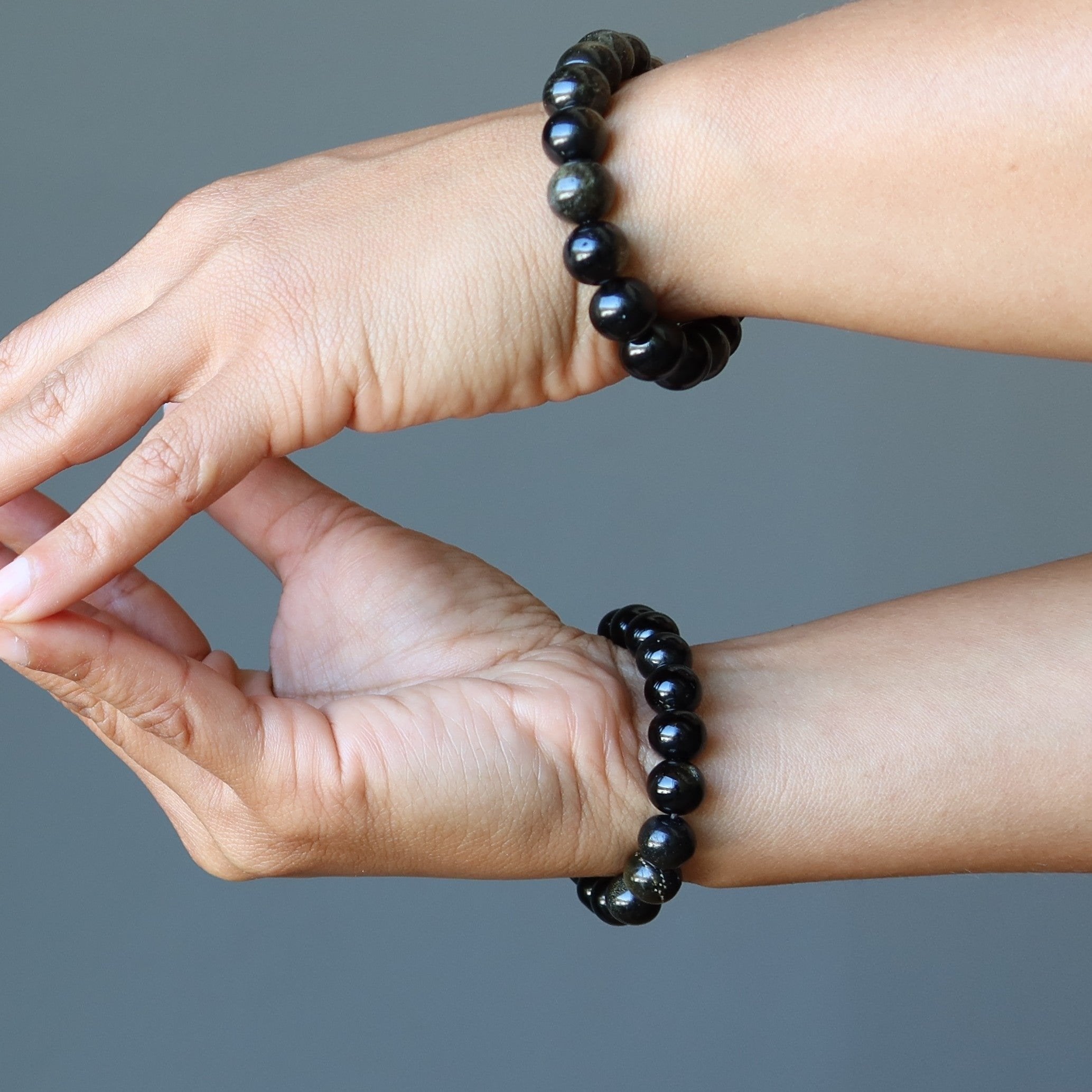 Gold Sheen Obsidian Armband Naturstein Schutzschild