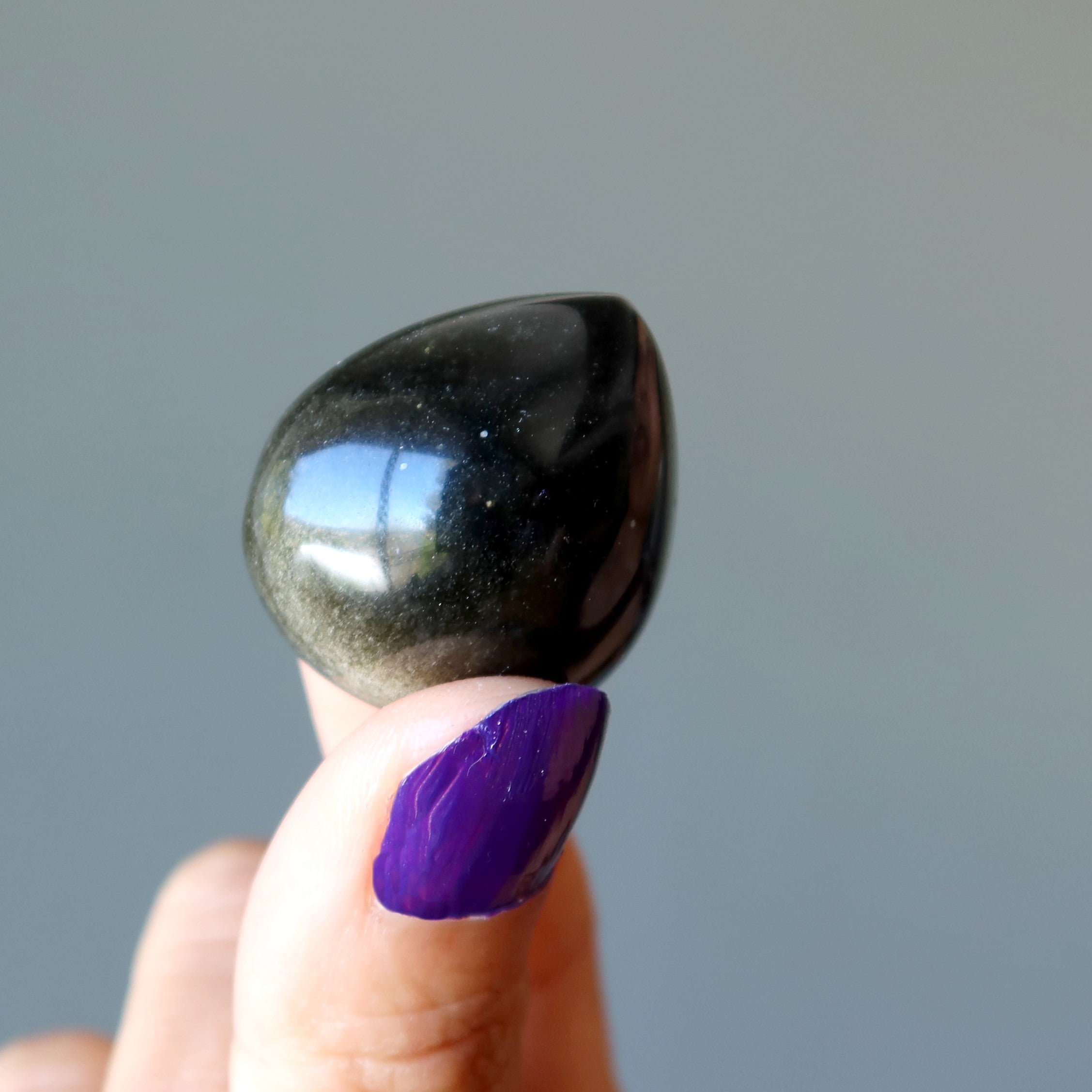 Gold Sheen Obsidian Grid Crystal Drop Drama