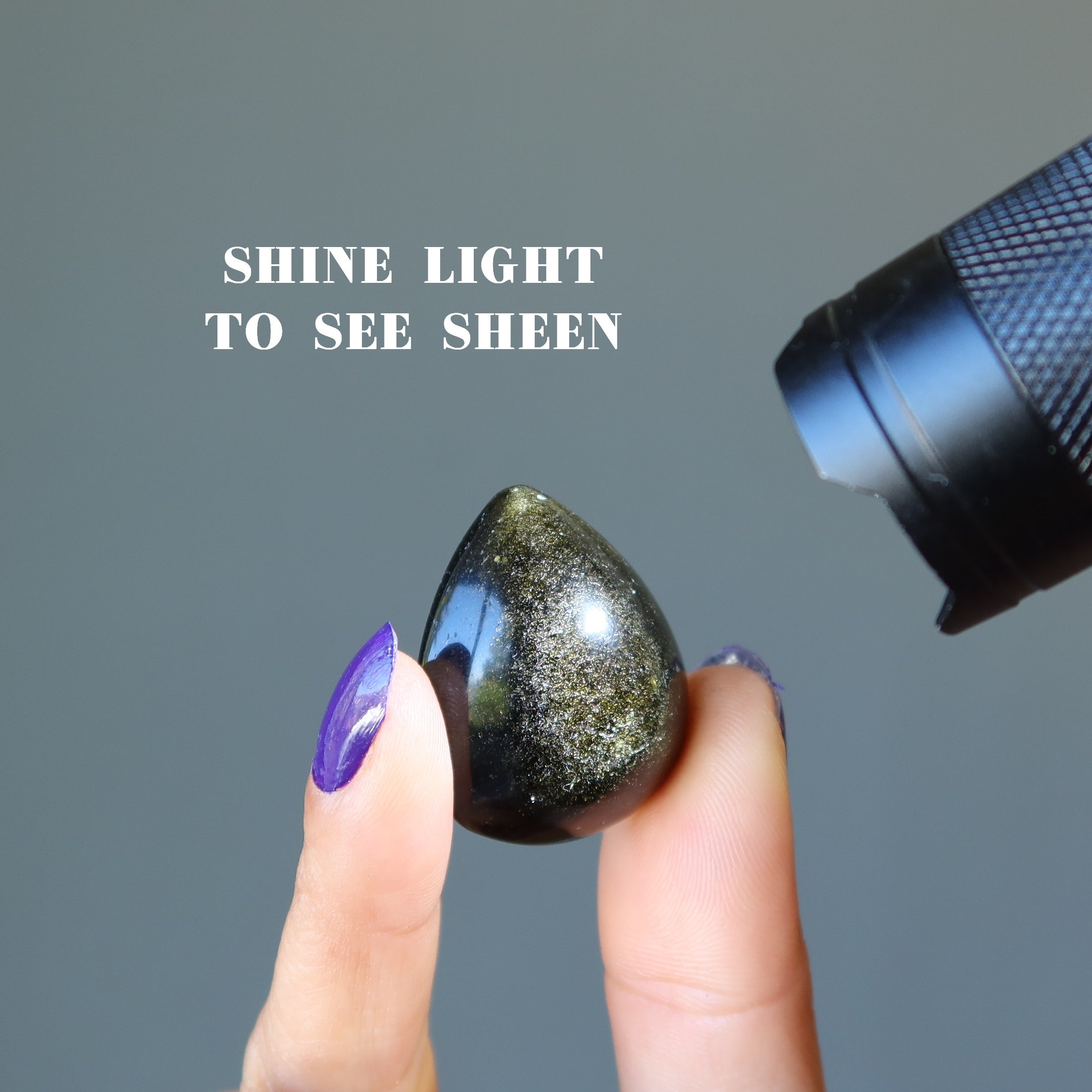Gold Sheen Obsidian Grid Crystal Drop Drama