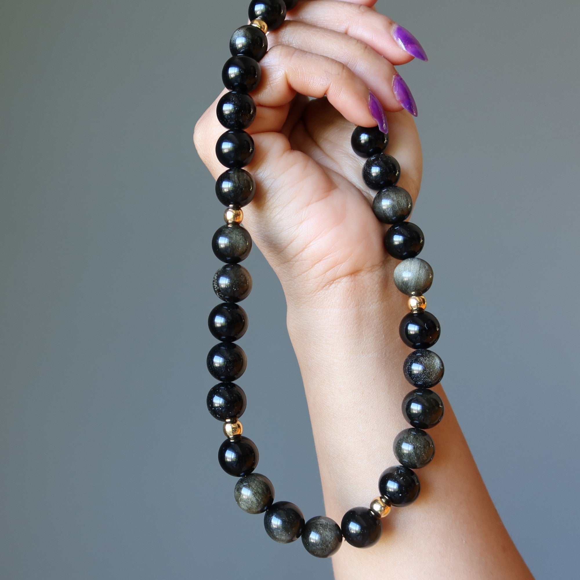 Gold Sheen Obsidian Necklace Soul Serenade Stone