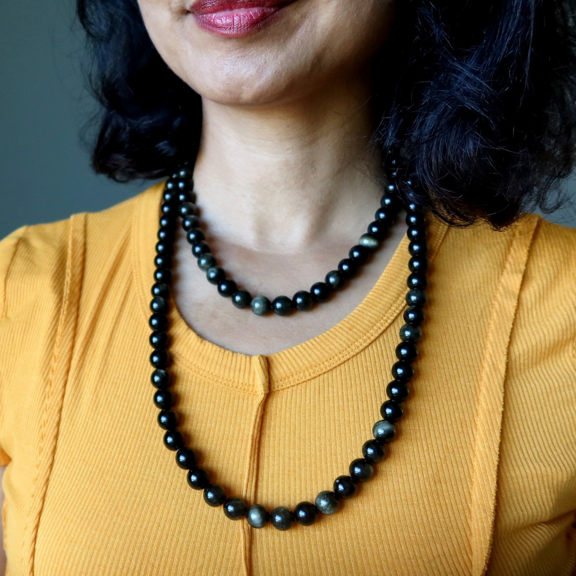 Gold Sheen Obsidian Necklace Bedazzle My Style