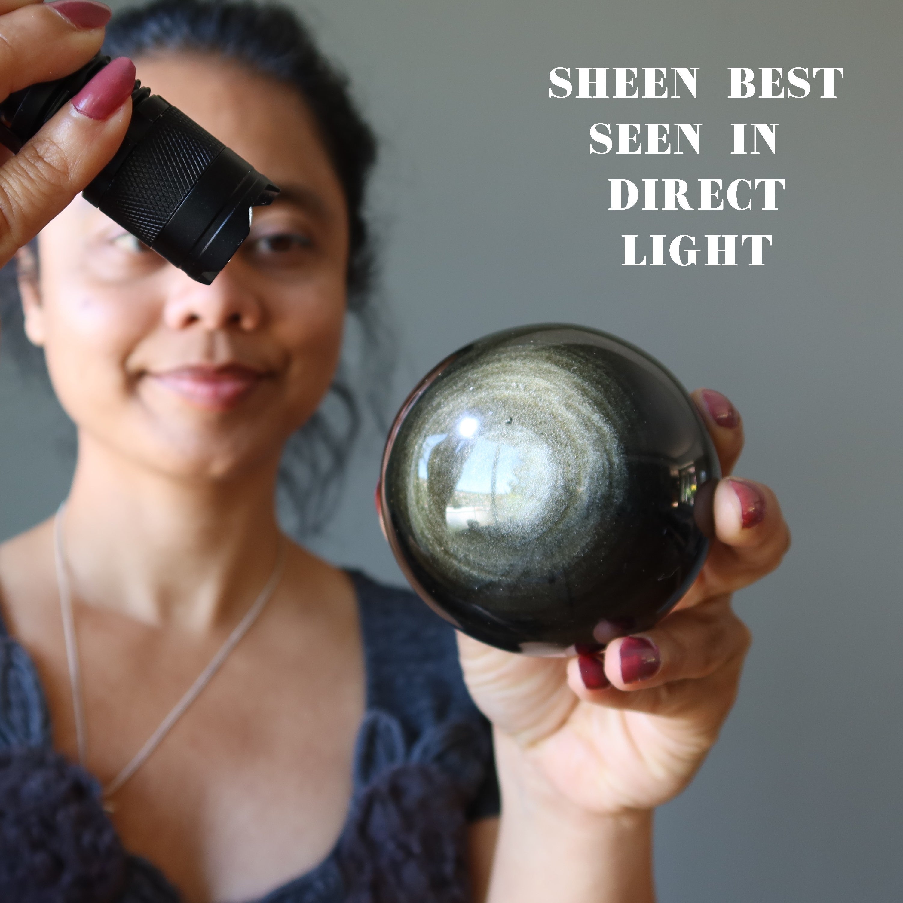 Gold Sheen Obsidian Sphere Bedazzle Crystal Ball