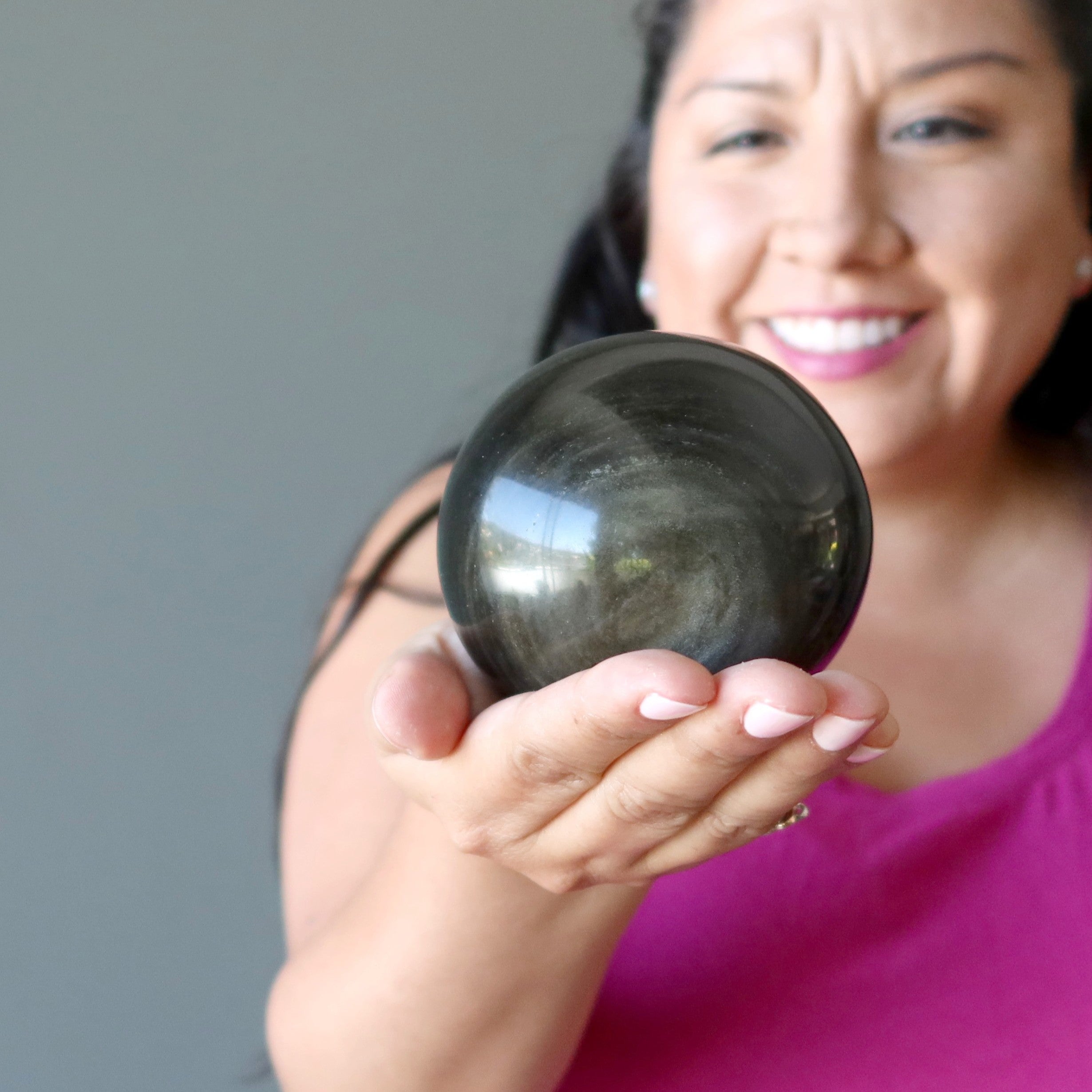 Gold Sheen Obsidian Sphere Bedazzle Crystal Ball