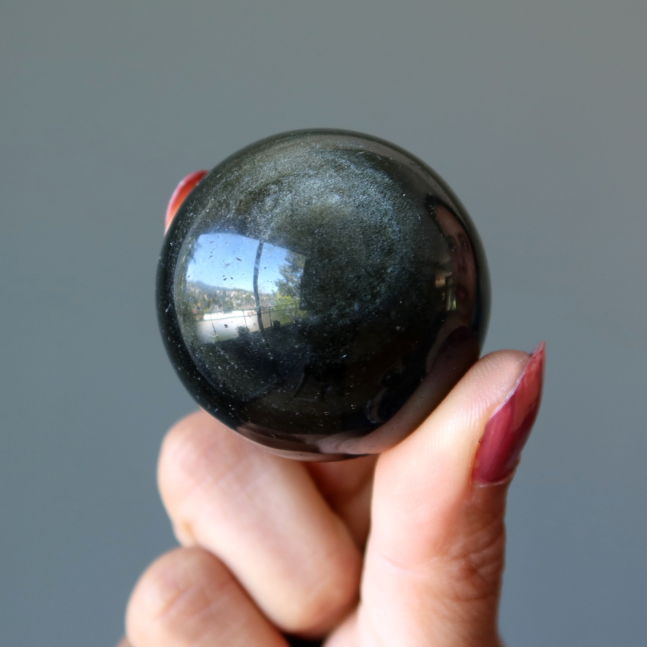 Gold Sheen Obsidian Sphere Bedazzle Crystal Ball