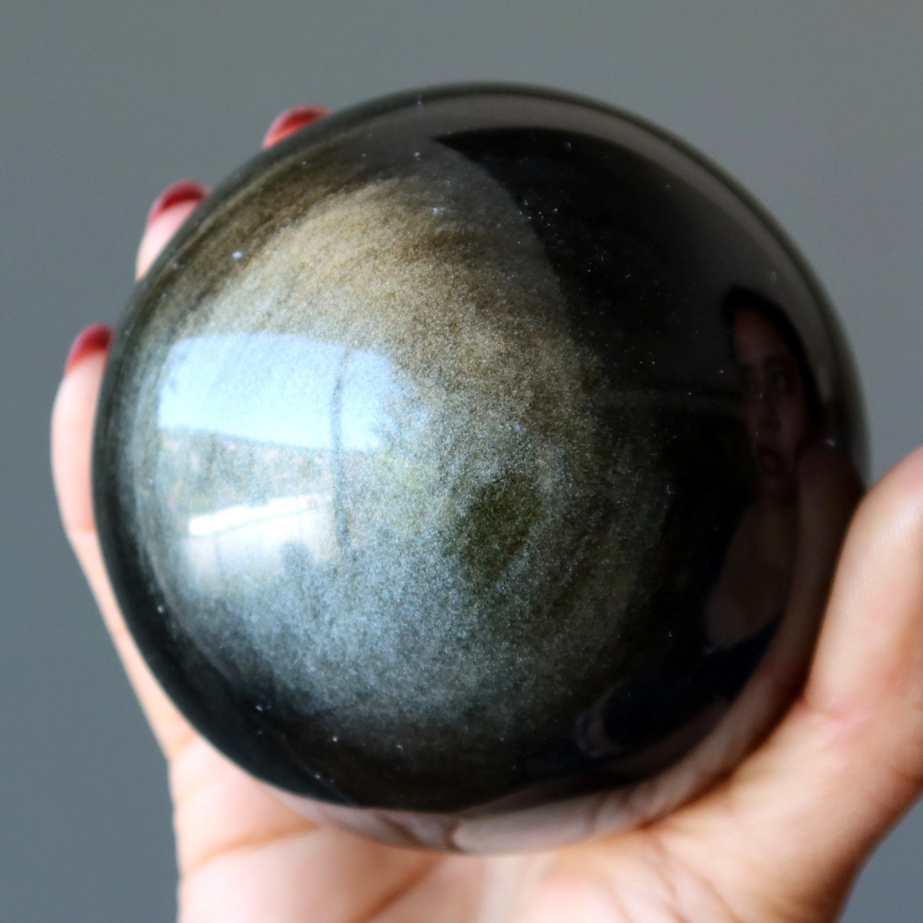 Gold Sheen Obsidian Sphere Bedazzle Crystal Ball