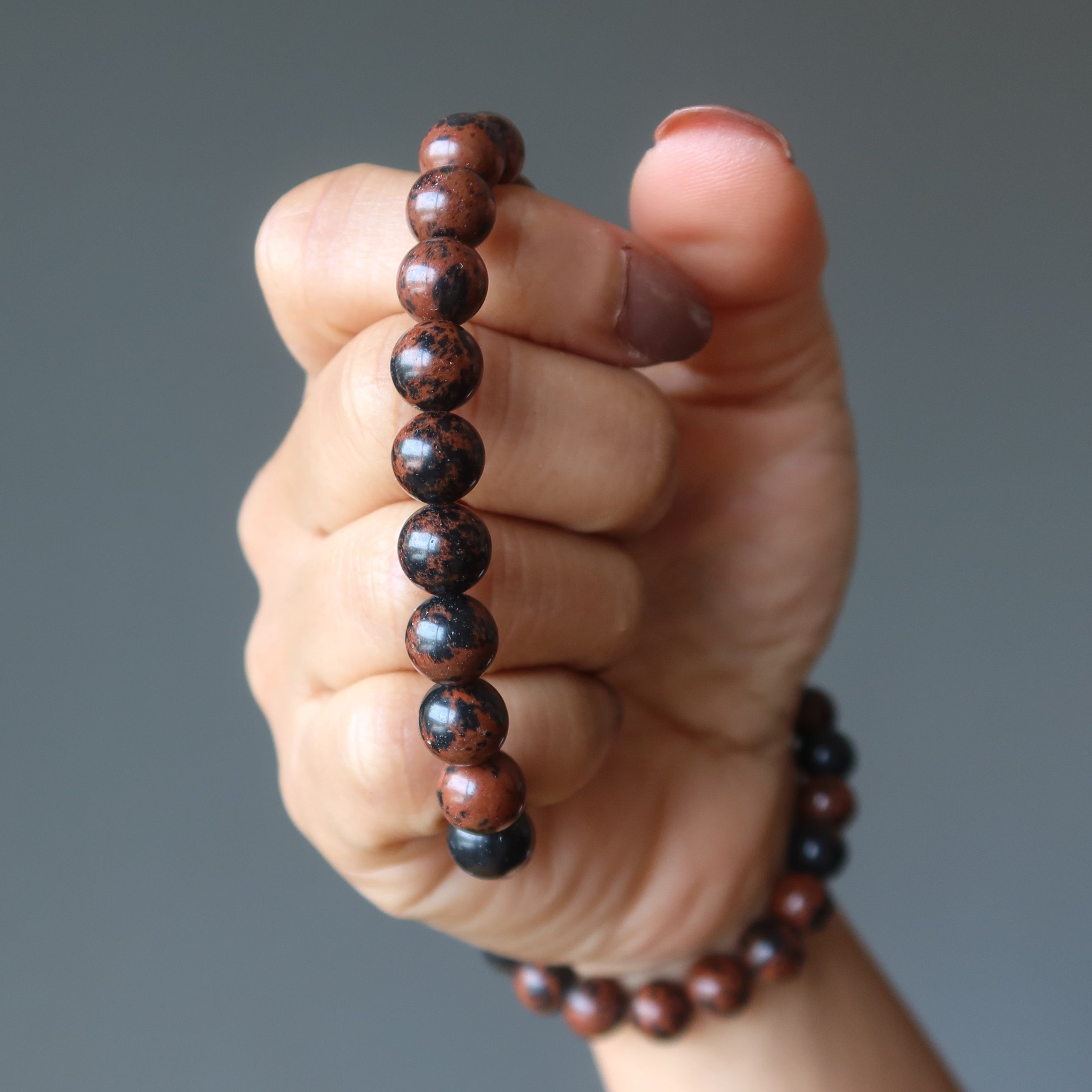 Mahogany Obsidian Bracelet Elegant Manifestation