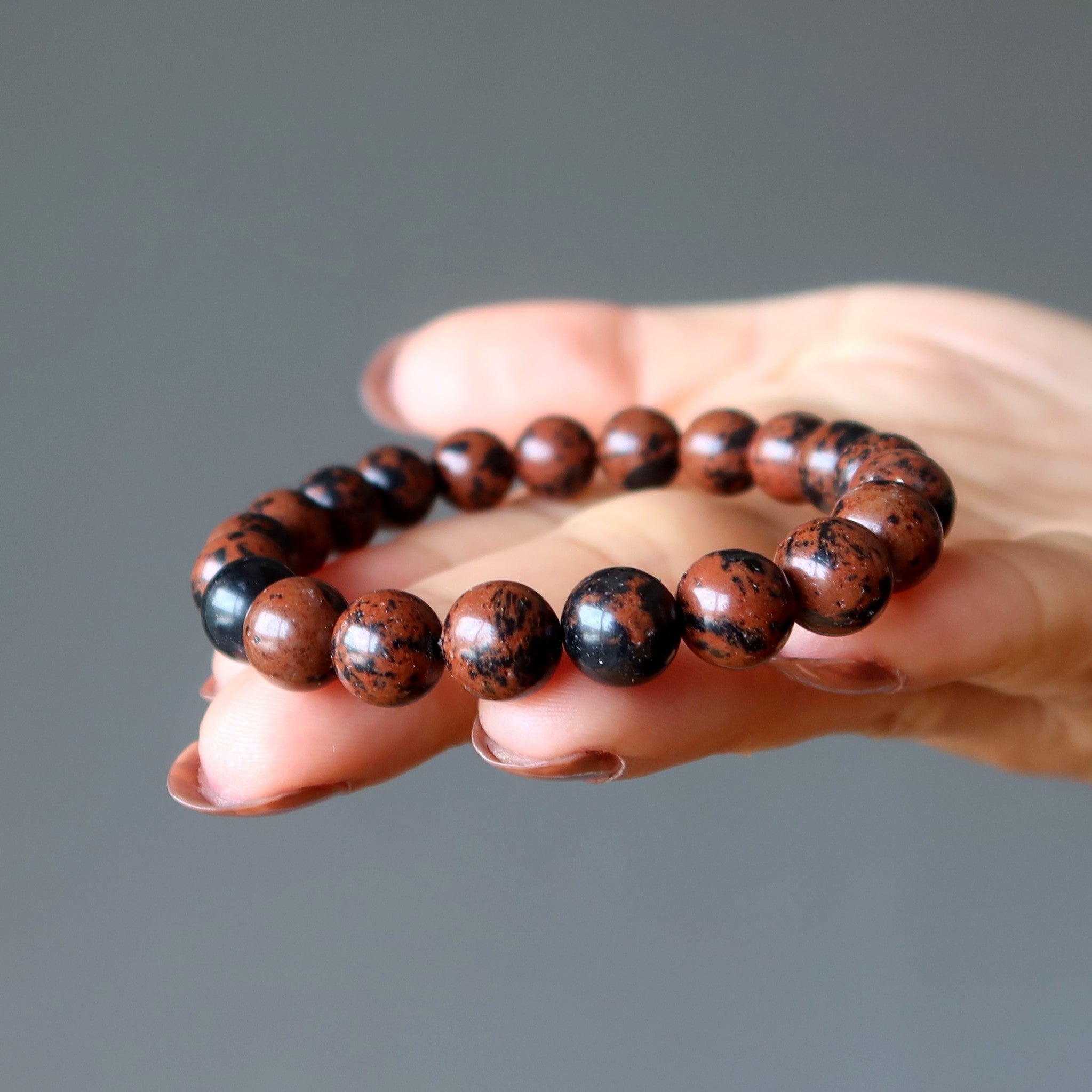 Mahogany Obsidian Bracelet Elegant Manifestation