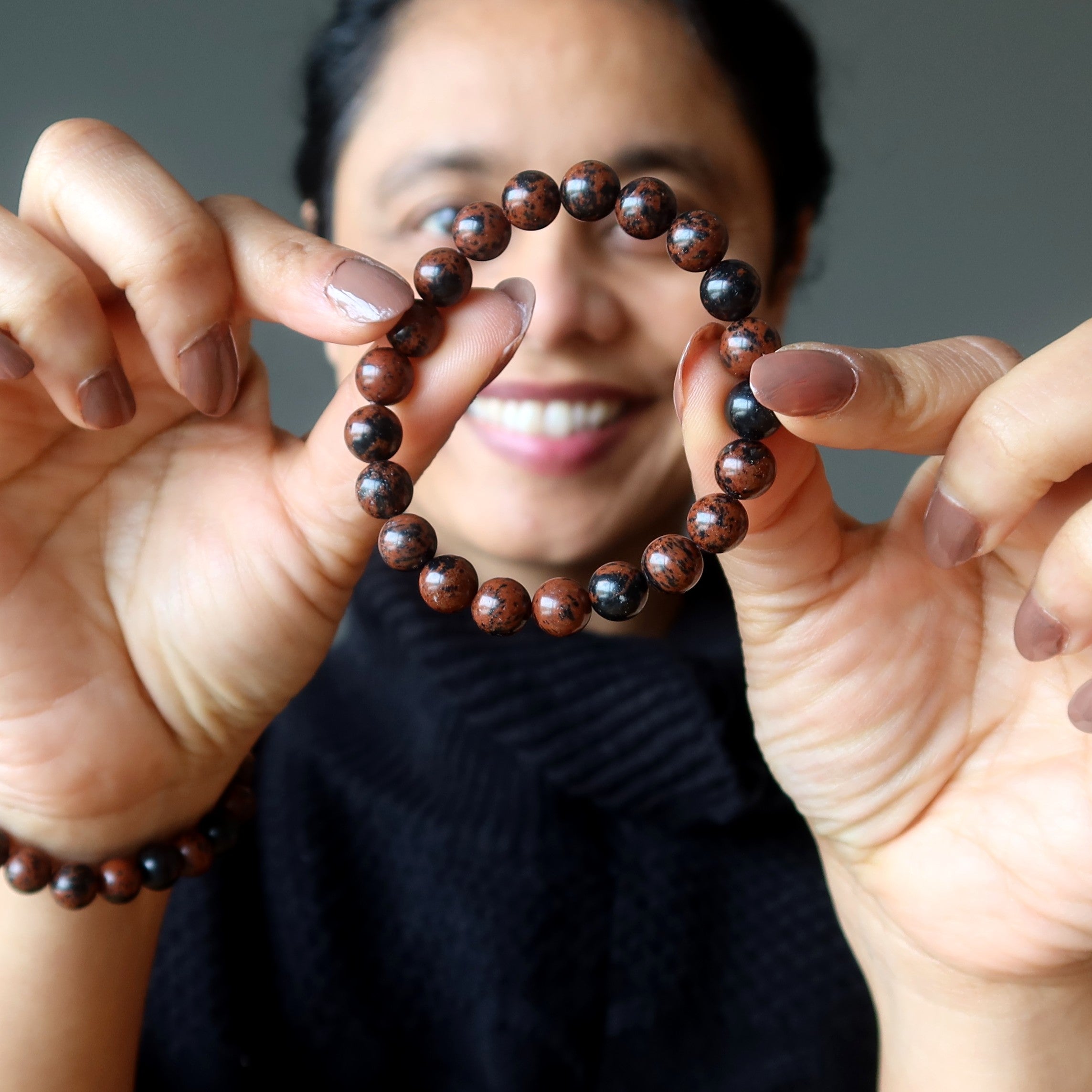 Mahogany Obsidian Bracelet Elegant Manifestation