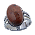 Bague Obsidienne Acajou Gemme Canon de Fusil Ajustable