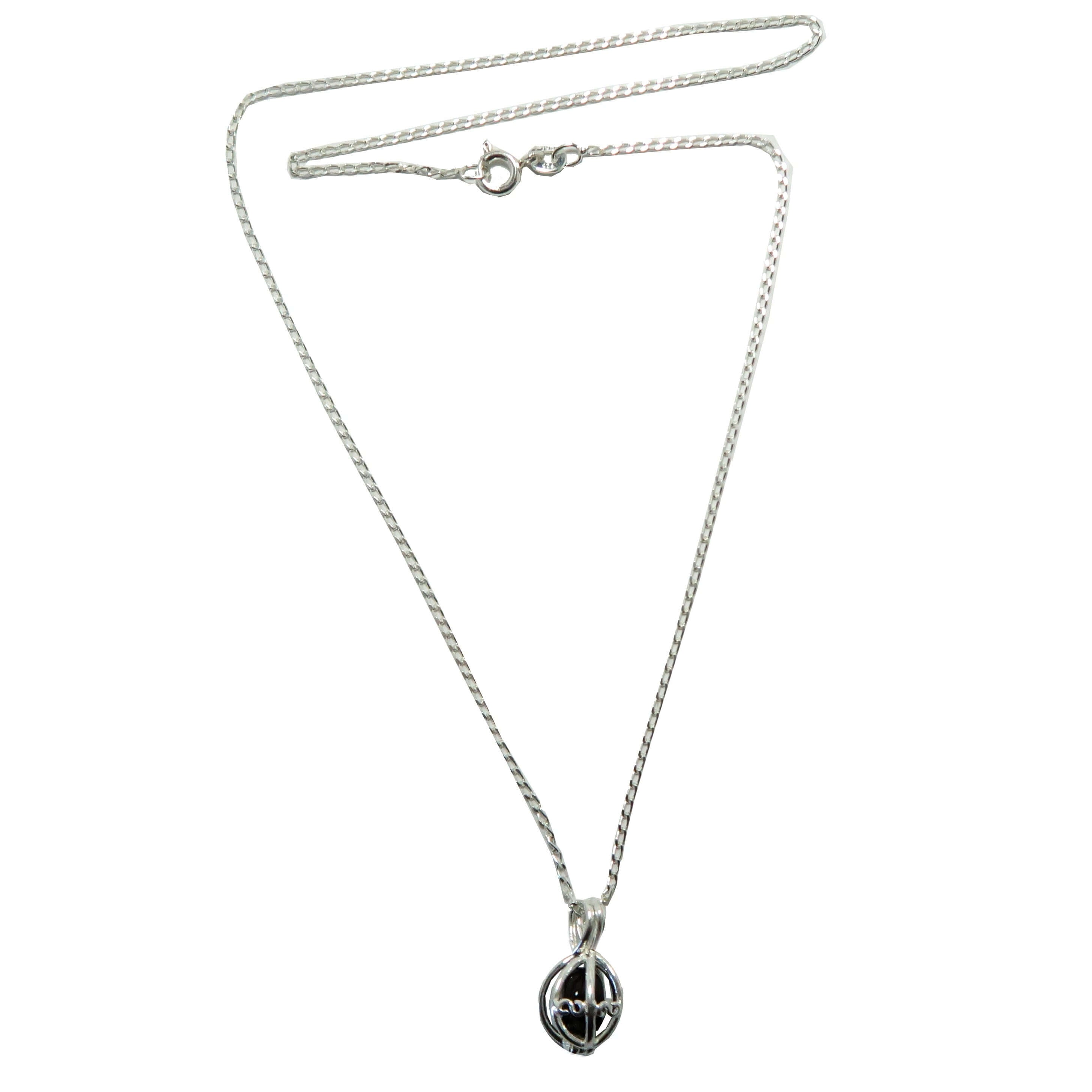 Collier Athéna en argent sterling et obsidienne noire